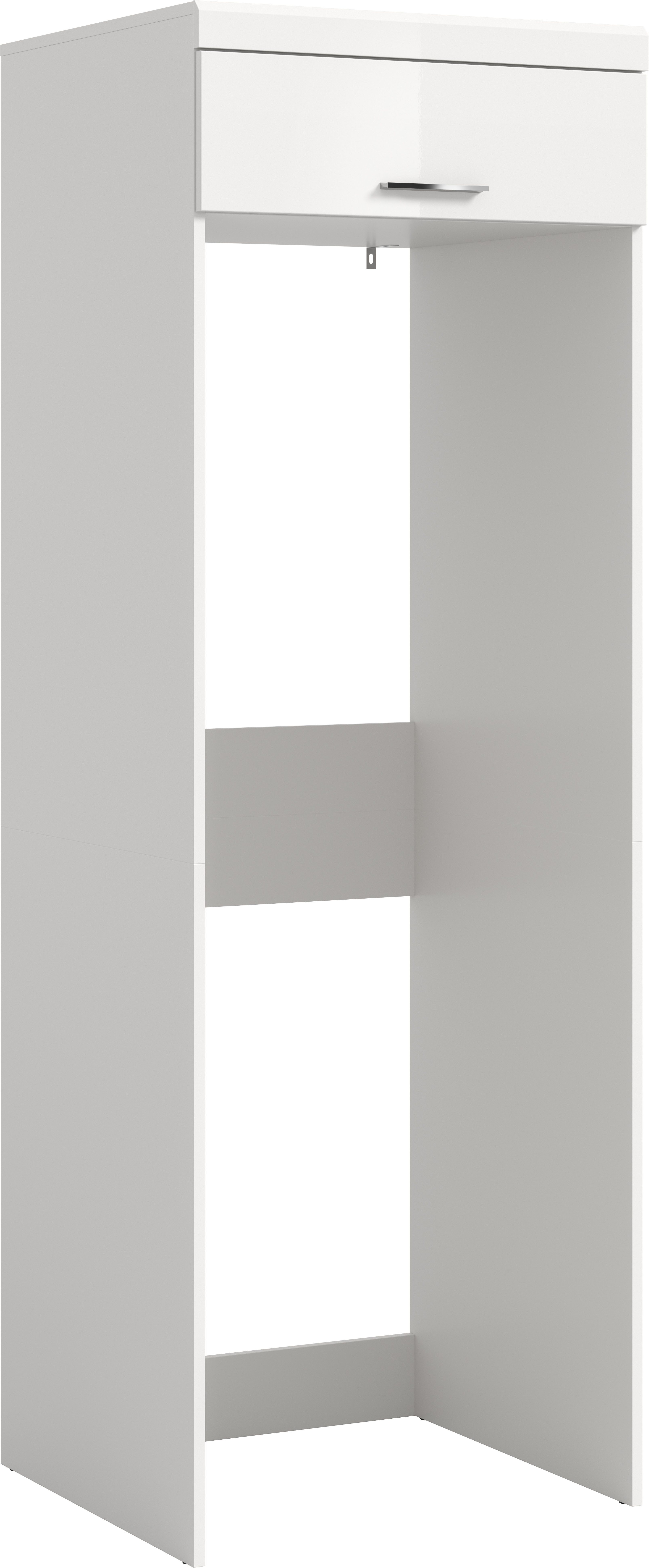 welltime Waschmaschinenumbauschrank SIENA, Breite 66 cm, für Waschmaschine & Trockner, 1 Klappe, MDF-Front (TOPSELLER!, passend für alle gängigen Waschmaschinen/Wäschetrockner) Überbauschrank, Umbauschrank, Badschrank, Hauswirtschaftsschrank