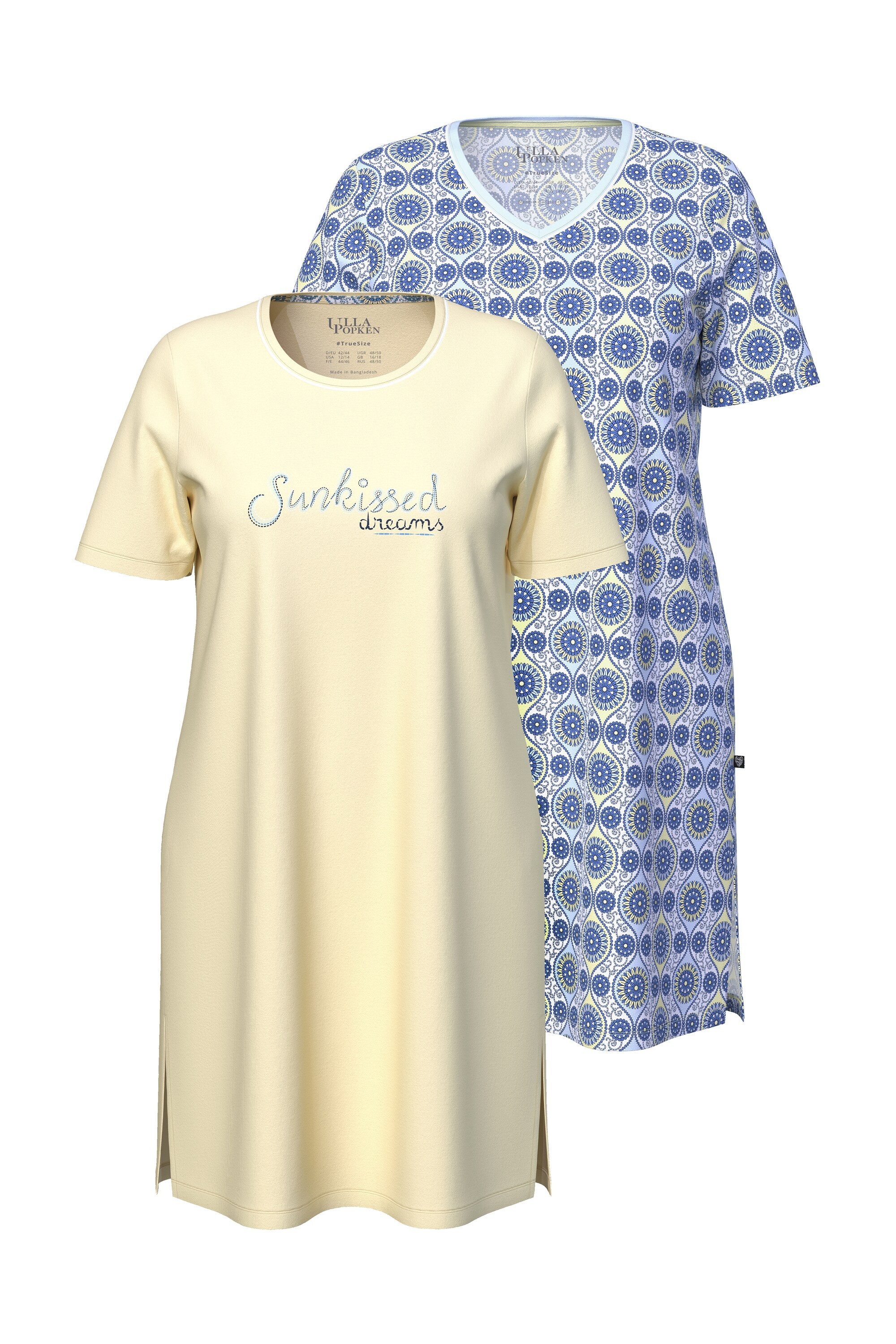 Bigshirt Bigshirts 2er-Pack Rundhals/V-Ausschnitt Halbarm