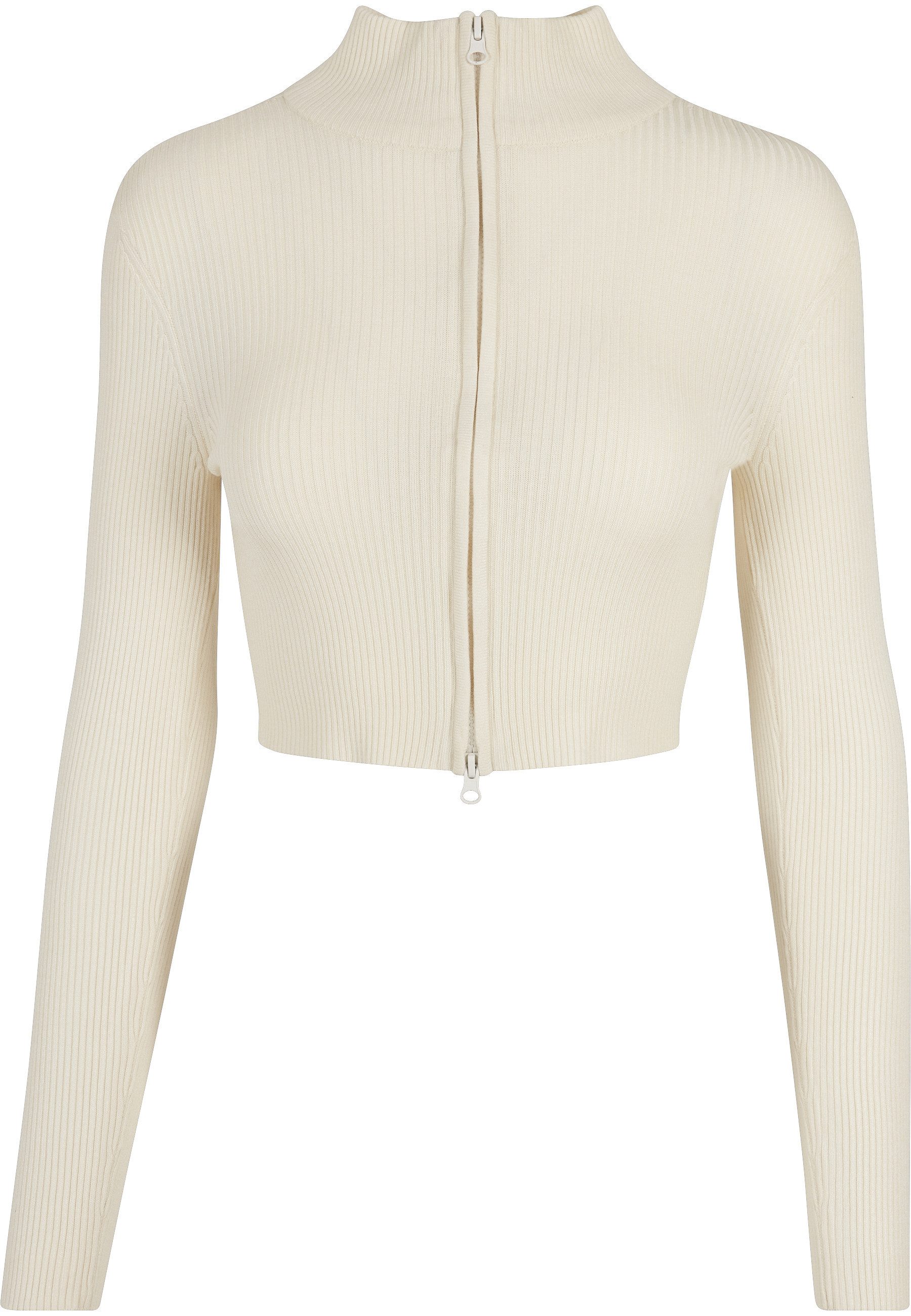 URBAN CLASSICS Cardigan Urban Classics Damen Ladies Cropped Rib Knit Zip Cardigan (1-tlg)