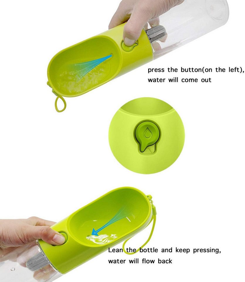 Thumbnail - MuffiMau Wasserspender Trinkflasche für Hunde, Haustier Wasserspender für Reisen 0.4 l, BPA-frei, antibakteriell, 400 ml