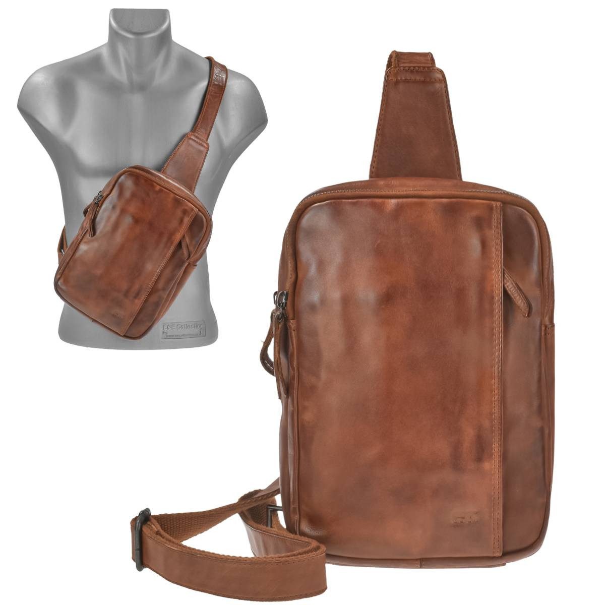 Umhängetasche "Stefan" Crossbody Bag Leder 20x29cm Crossover