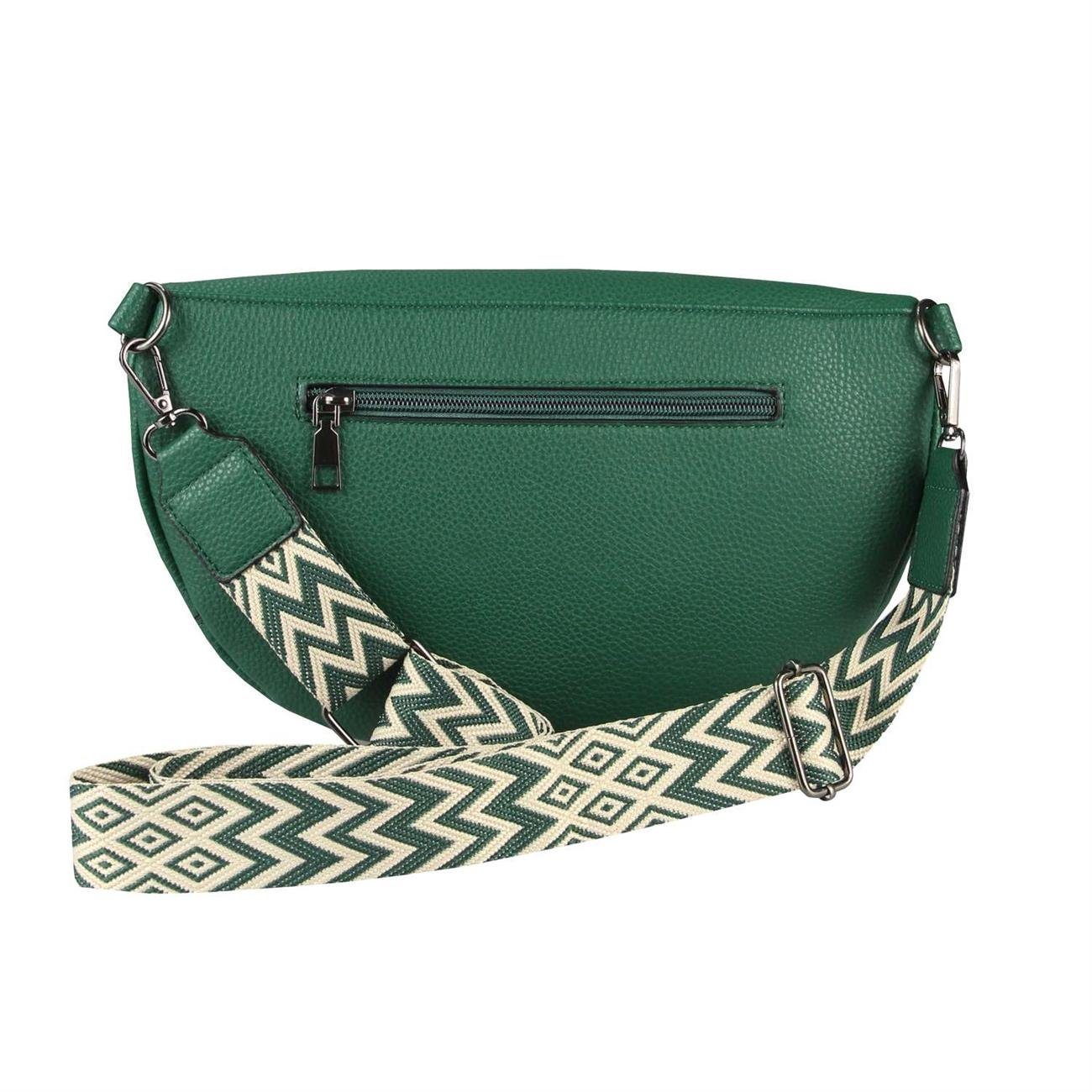 Crossbody, ITALYSHOP24 Gürteltasche Bodybag Grün Hüfttasche, Gewicht Taschengurt, Brusttasche, Umhängetasche Bauchtasche Muster Damen leicht Schultertasche CrossOver,