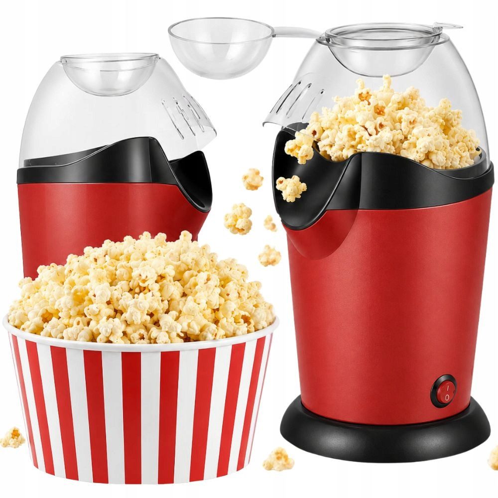 VERK GROUP Popcornmaschine 1200W Popcornmaschine Heißluft Popcorn Maker für Zuhause Zubereitung +