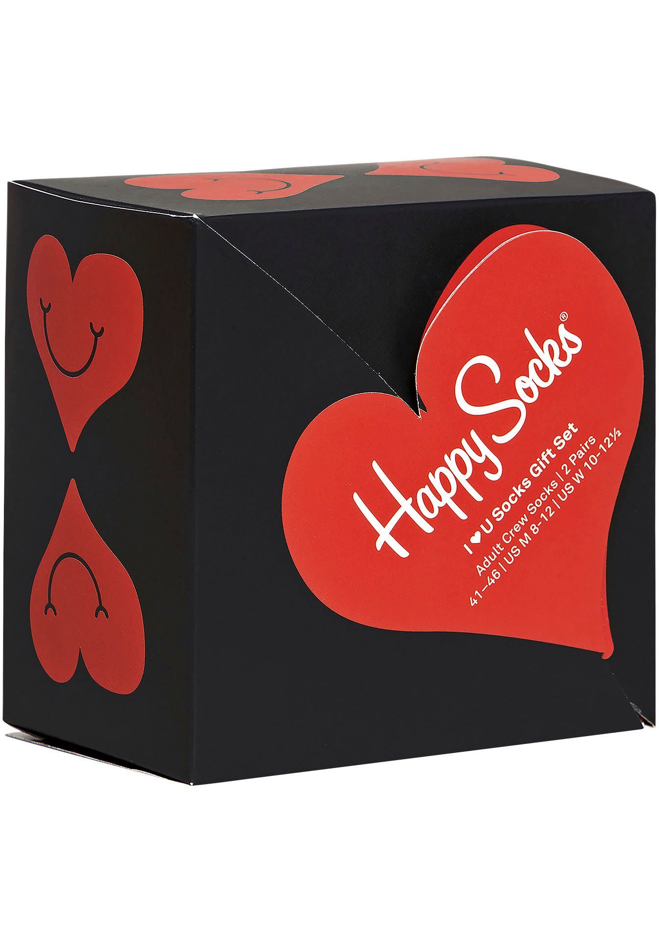 Happy Socken Socks You Heart Set (Box, You Gift Love 2-Paar) I