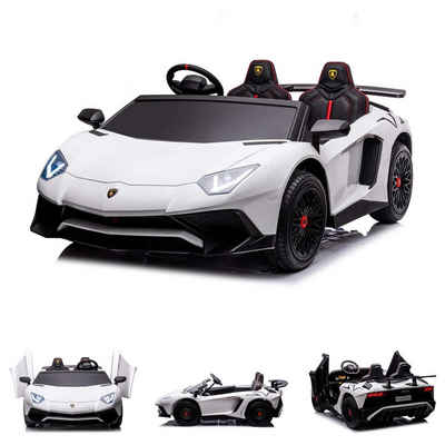 Kikkaboo Elektro-Kinderauto Kinder Elektroauto Lamborghini, Belastbarkeit 100 kg, Aventador SVJ Zweisitzer Stoßdämpfer EVA