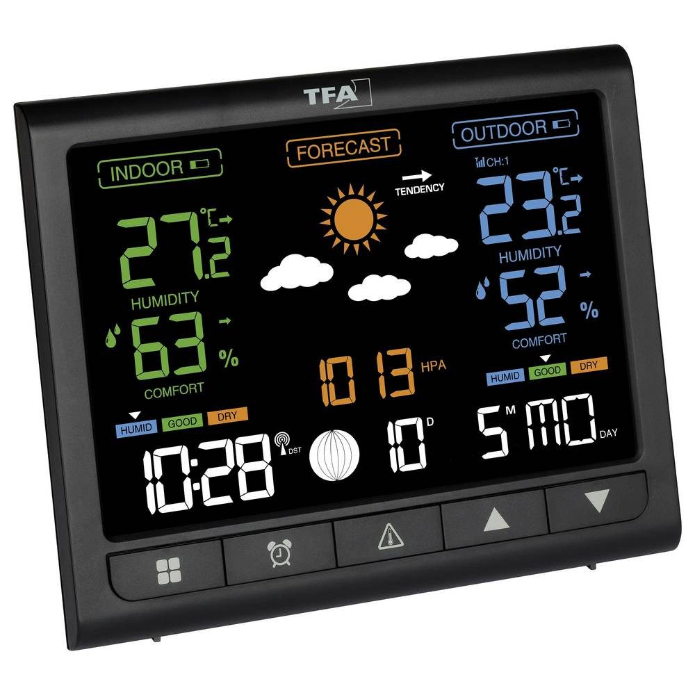 TFA Dostmann Digitale Funk-Wetterstation mit Außensender, Innen- 35.1171.01 Wetterstation