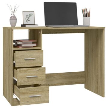 furnicato Schreibtisch mit Schubladen Sonoma-Eiche 102x50x76 cm