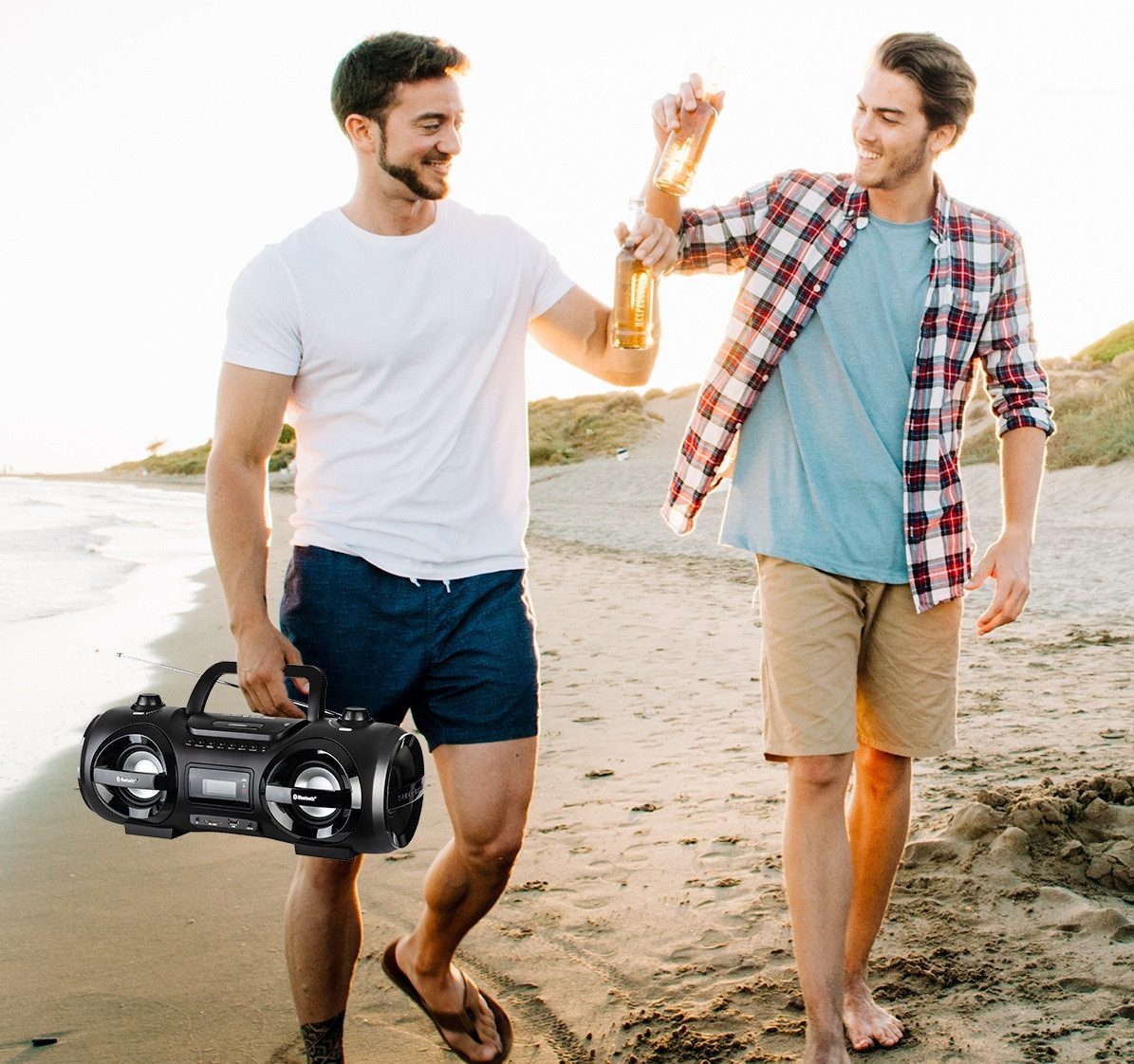 Reflexion CDR900BT Boombox (UKW-Radio, 200 W, Ghettoblaster, LED Discolicht, CD-Player, Equalizer, Bluetooth)