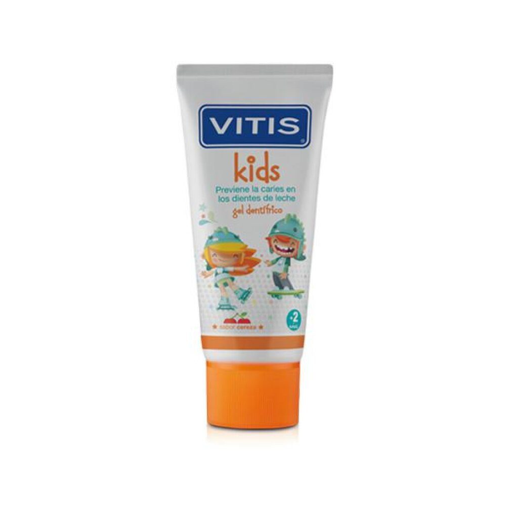 Vitis Zahnpasta KIDS Zahnpasta-Gel mit Fluorid #Kirsche 50 ml
