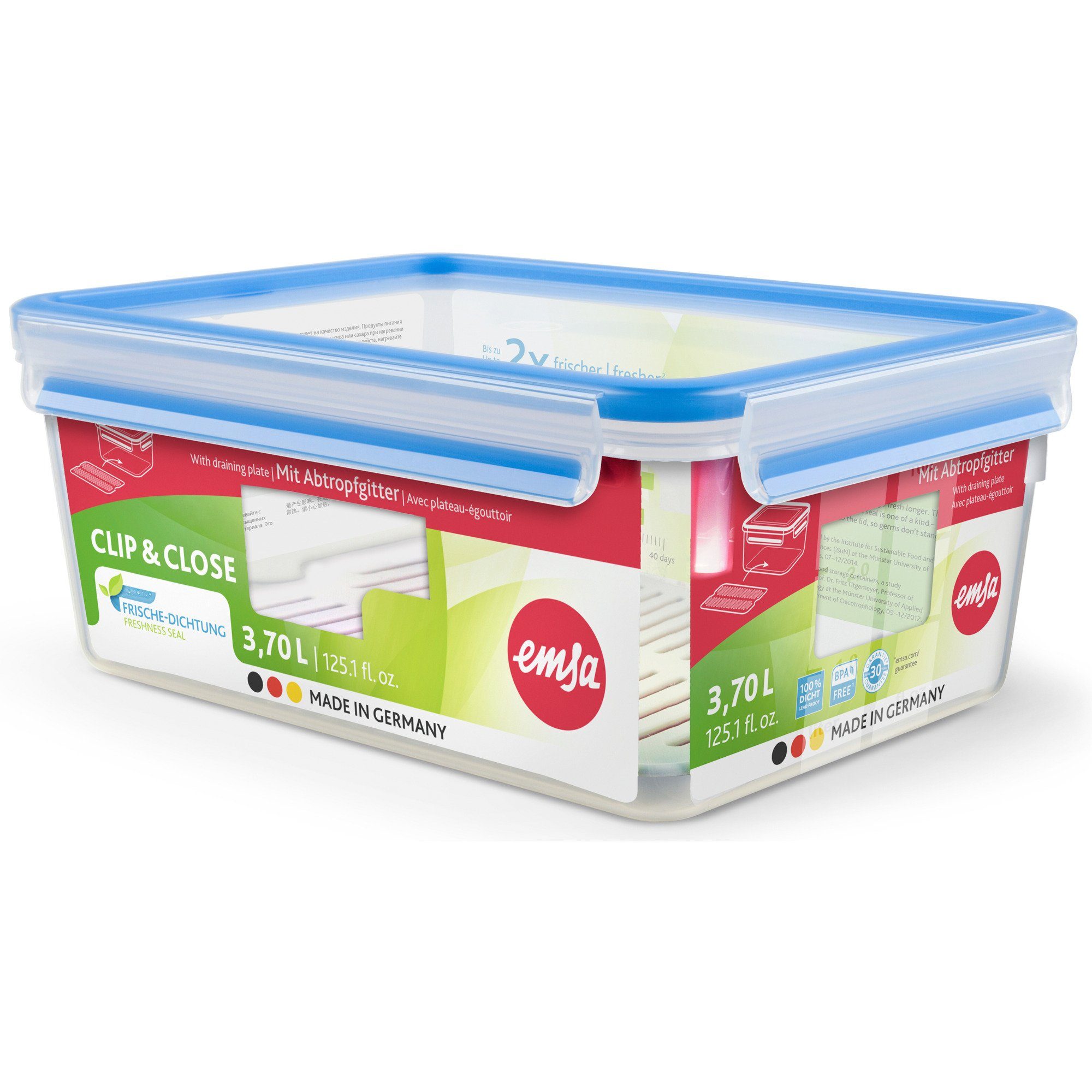 Emsa Lunchbox Emsa CLIP & CLOSE Frischhaltedose 3,7 Liter, Dose