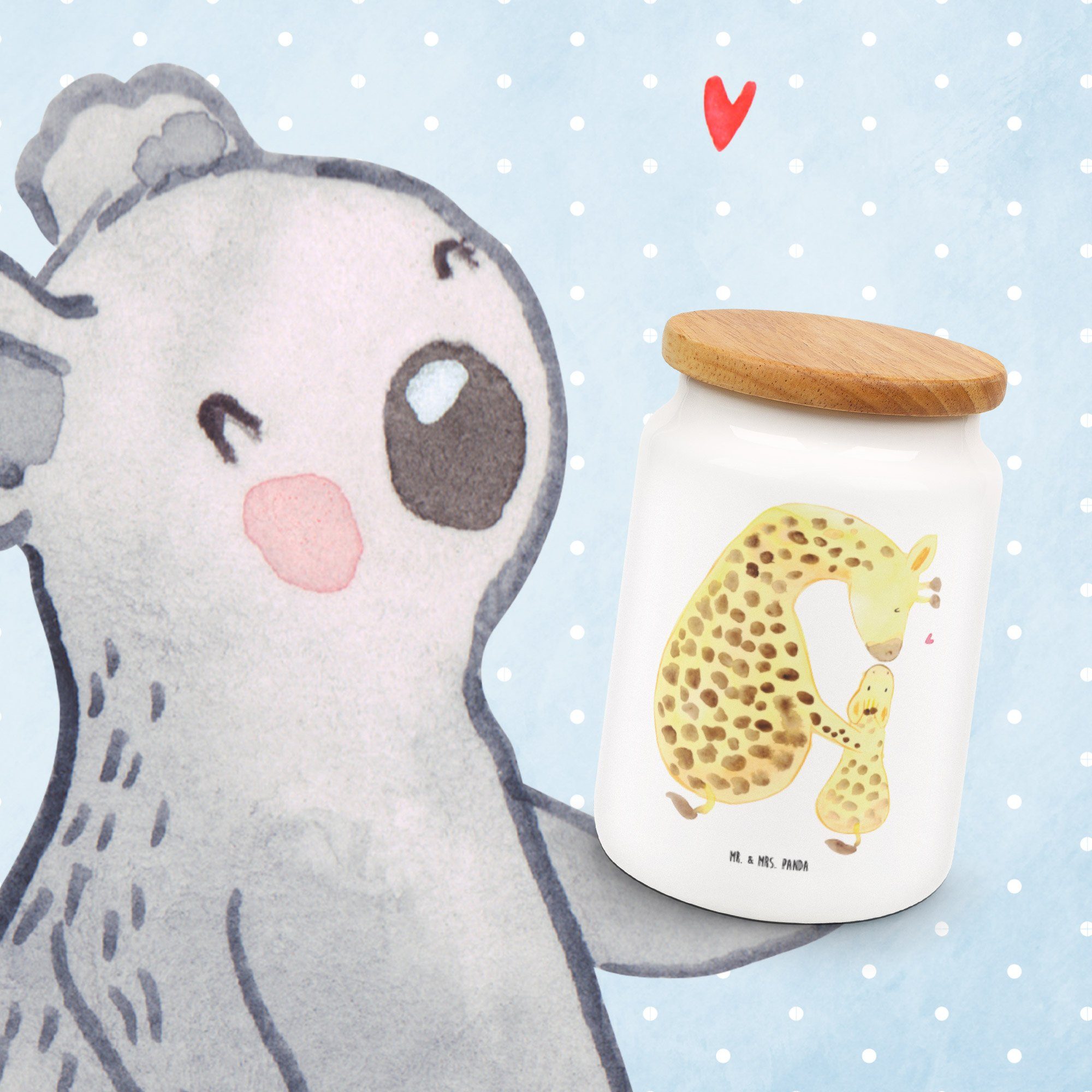 Mr. & Mrs. (1-tlg) Giraffe Mutter, Keramik, mit Leckerlidose, Kind Geschenk, Panda Weiß Vorratsdose Vorratsdose, - 