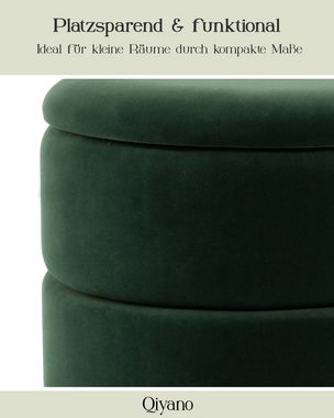 Qiyano Hocker mit Stauraum rund gepolsterte Sitzfläche Aufbewahrung mit Deckel (Einzelstück, 1 St)
