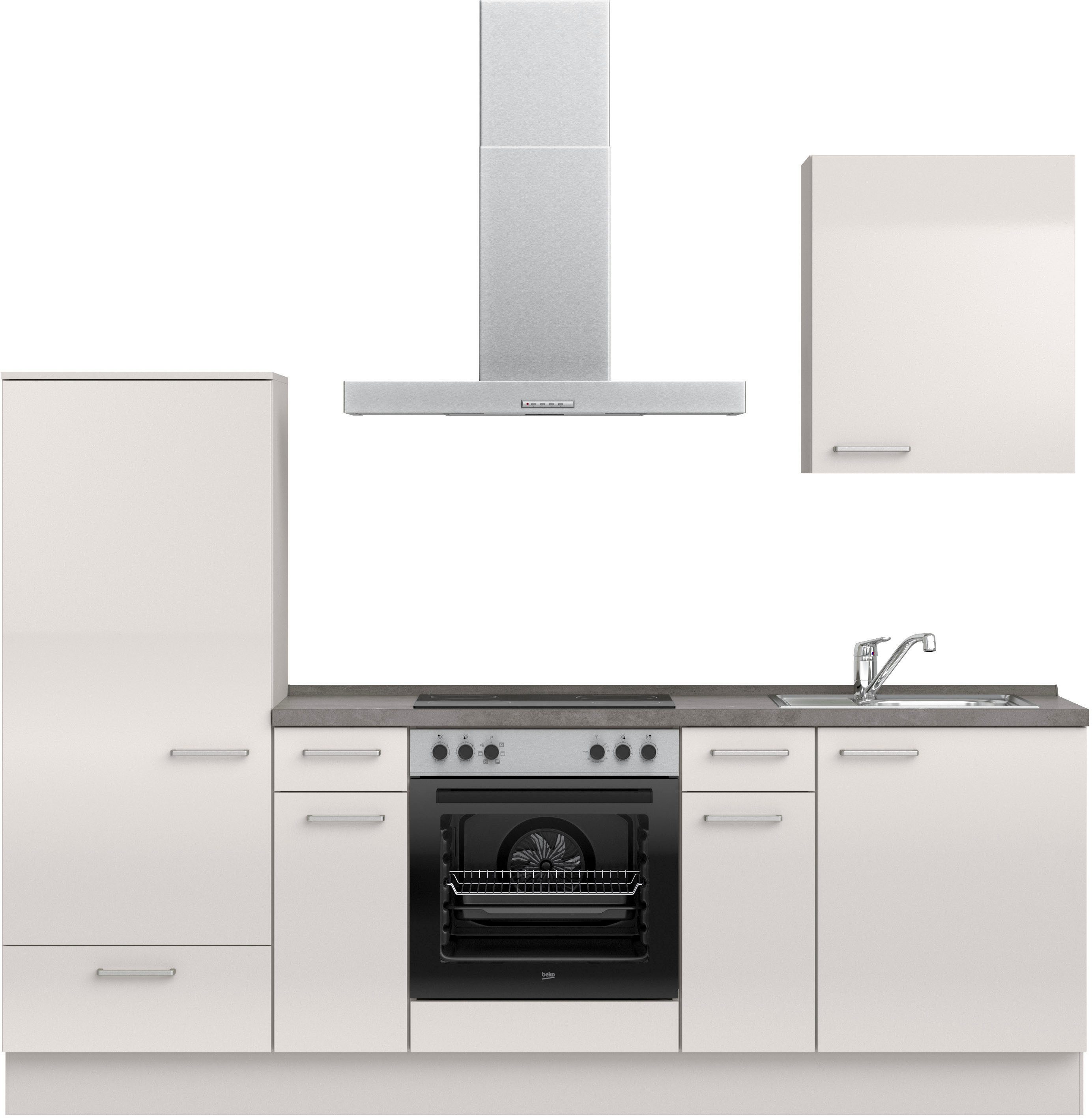 nobilia® Кухниzeile "Flash I", vormontiert, Ausrichtung wählbar, Breite 240 cm, wahlw. mit E-Geräten