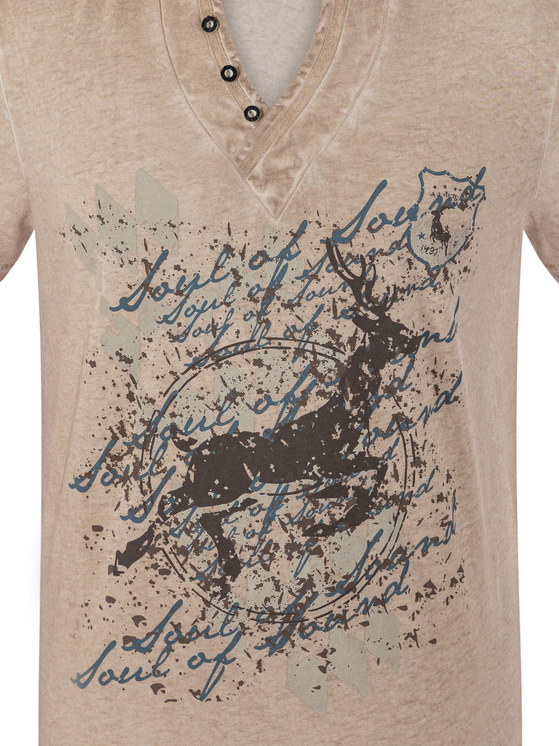 FUCHS Willi Baumwolle % aus T-Shirt sand Trachten 100 T-Shirt