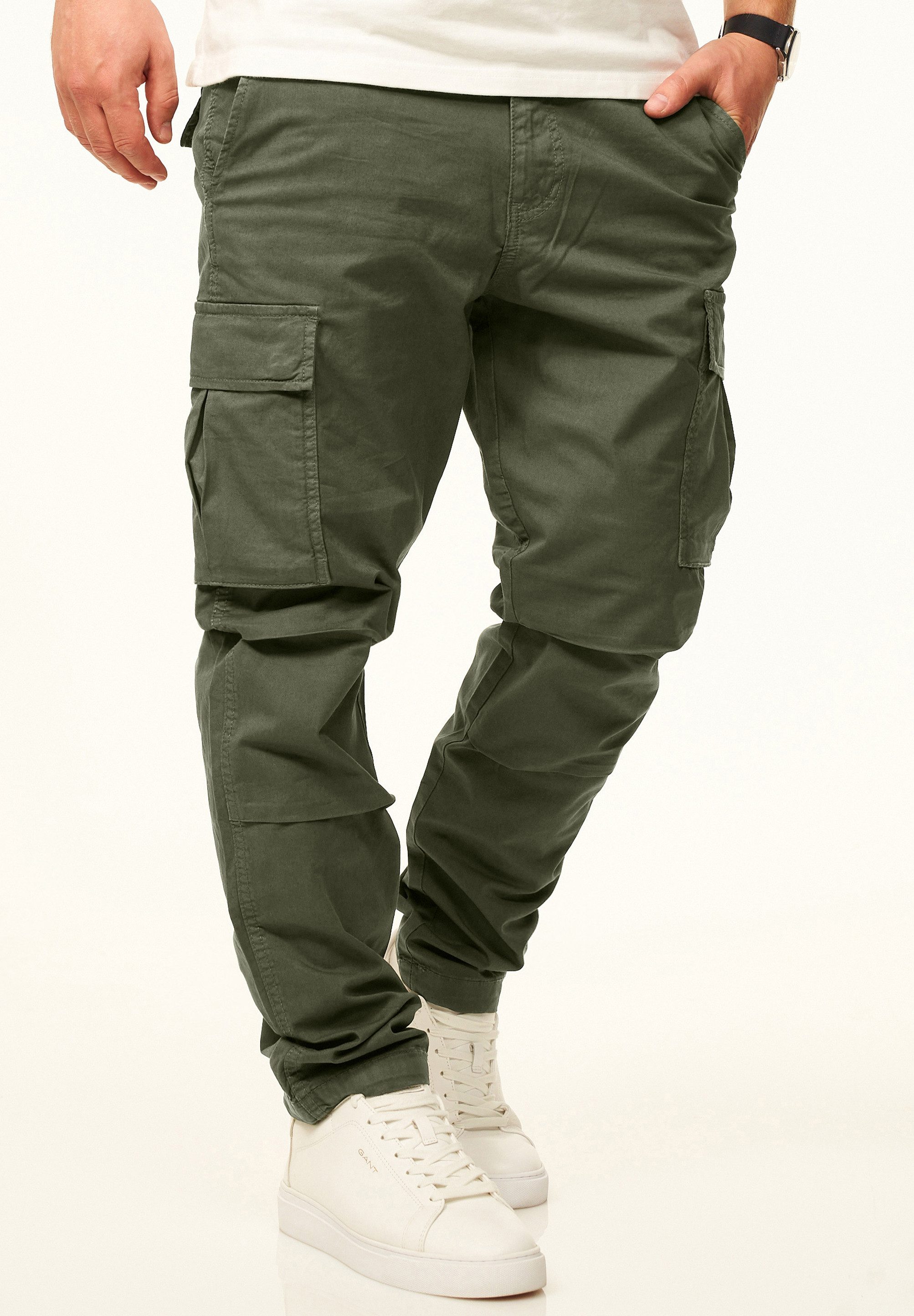 DAILY COTTON Cargohose als Stoffhose mit Stretch im Tapered Fit Chino Cargo Hose mit Gürtelschlaufen für Herren – Bild 4 von 5