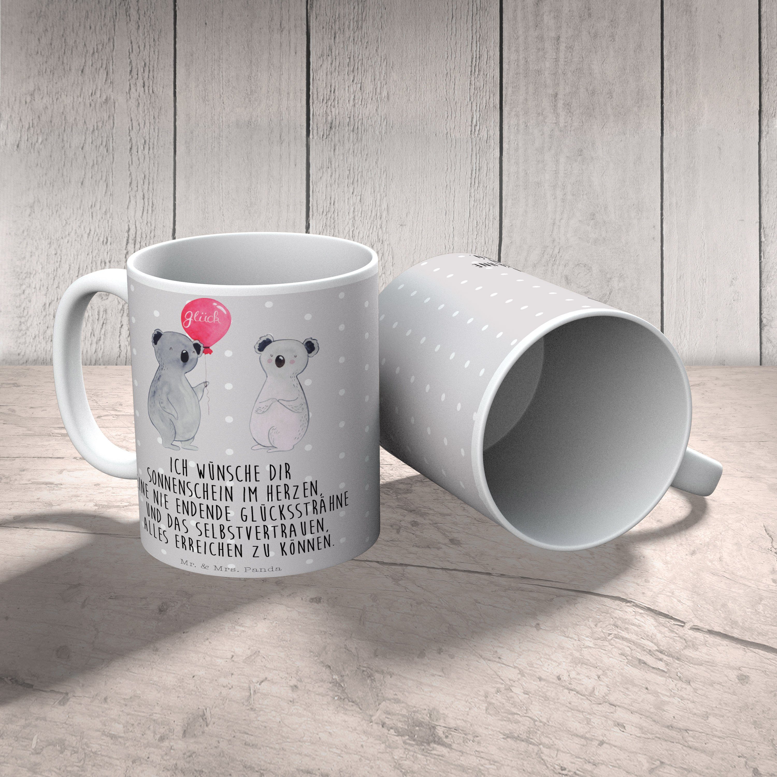 - Grau Geschenk, Keramik Koala Mr. Tasse Teetasse, Kaffeebe, - Luftballon & Tasse, Mrs. Pastell Panda
