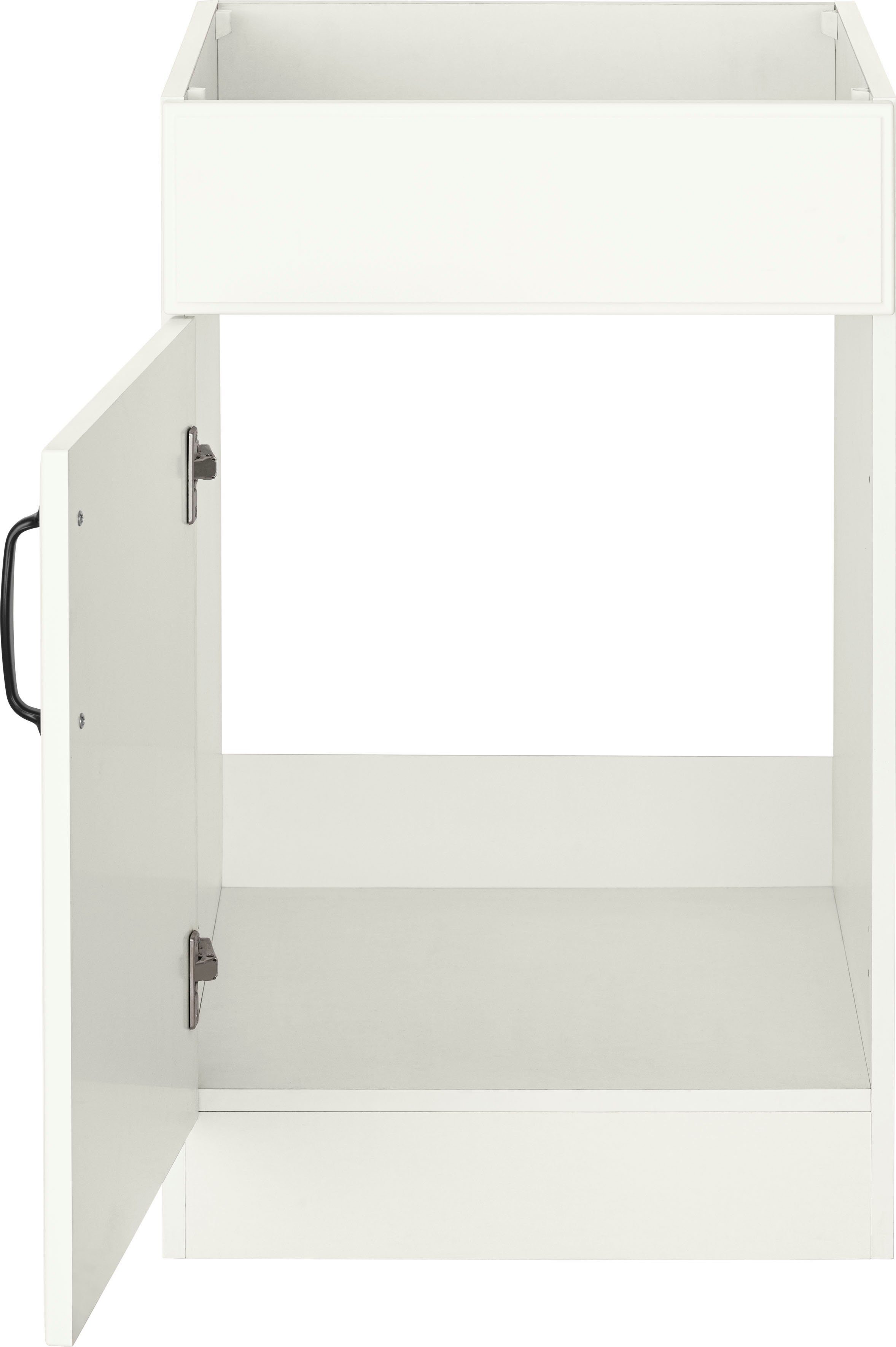 wiho Küchen Spülenschrank Erla 50 cm Kassettenfront, | Arbeitsplatte ohne Weiß breit Weiß/Weiß mit