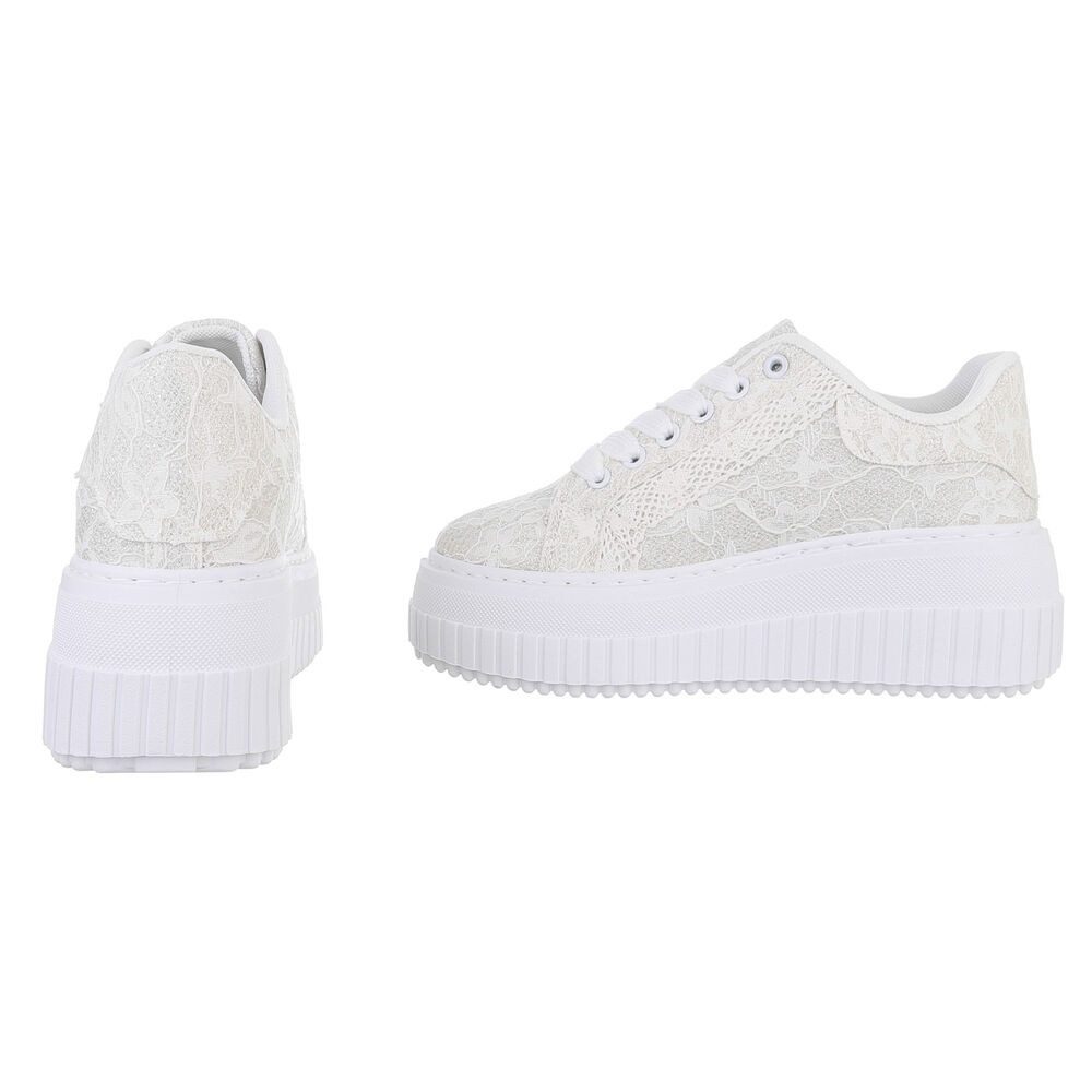 Ital-Design Damen Low-Top Freizeit Sneaker (88460268) Keilabsatz/Wedge Sneakers Low in Weiß