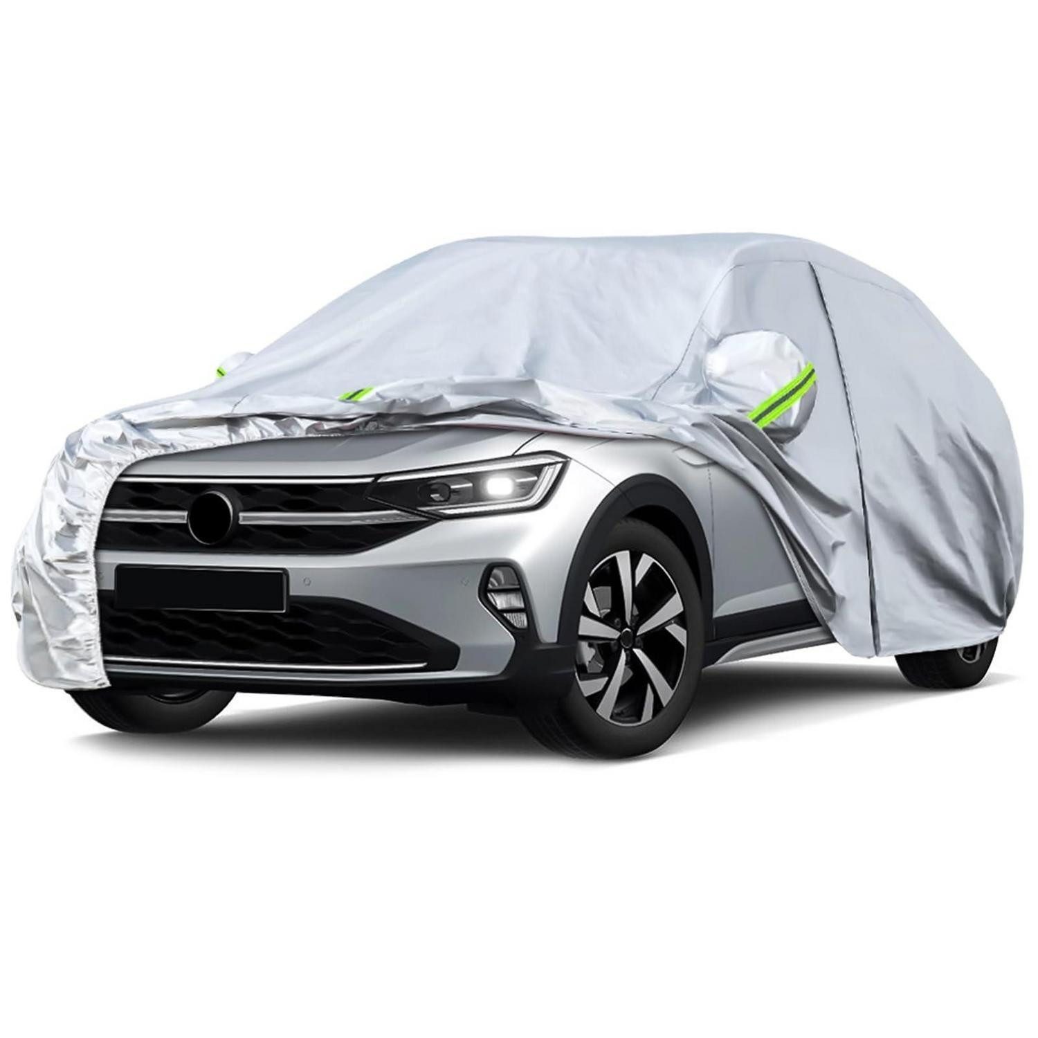 LuxusKollektion Autoplane Autoabdeckung Vollgarage Silber Maßgeschneidert für VW Taigo 2020-2024