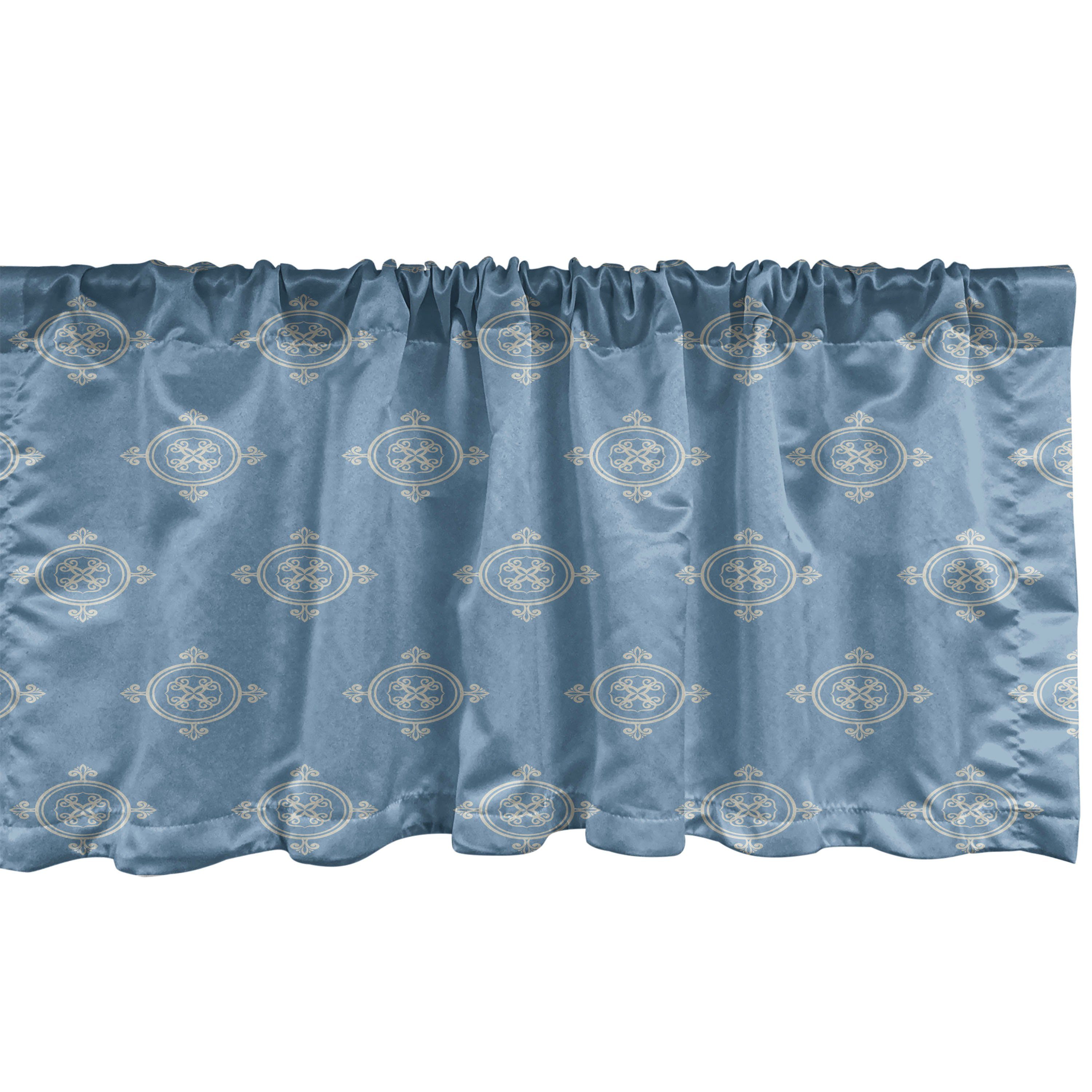 Scheibengardine Vorhang Volant für Küche Schlafzimmer Dekor mit Stangentasche, Abakuhaus, Microfaser, Geometrisch Mittelalterliches Muster