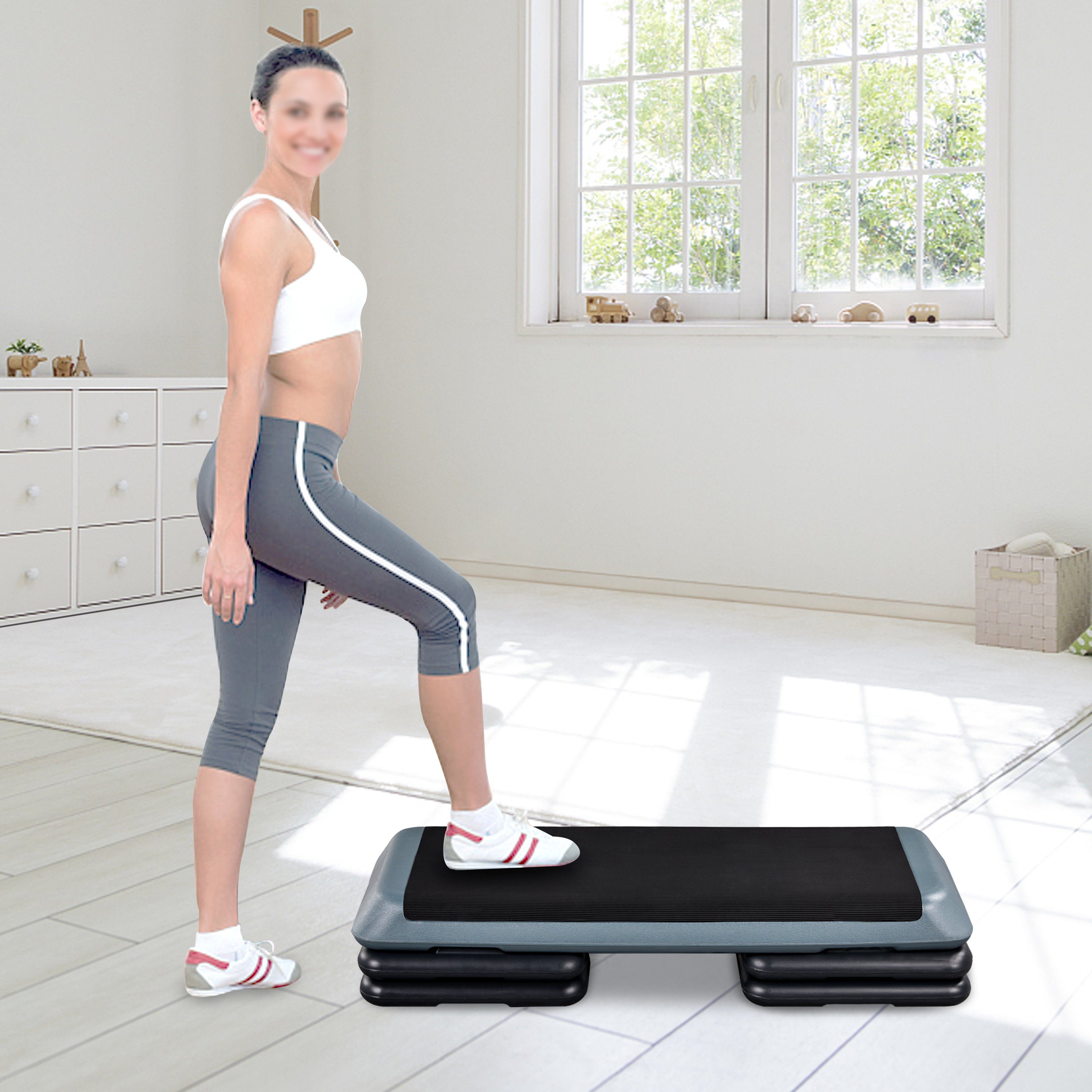 Yaheetech Stepper, Steppbrett 3 Stufen Aerobic Fitness Stepbench