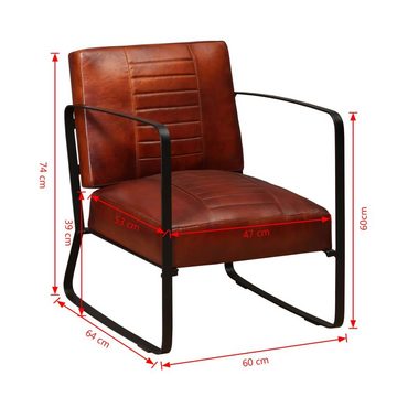 DOTMALL Loungesessel PolstersesselArmlehnensessel Sessel mit Eisengestell (Echtleder)