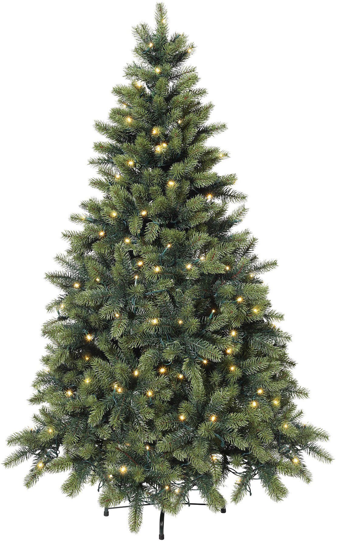 Weihnachtsdeko, Lichterkette, green integrierter Künstlicher incl. 150 Weihnachtsbaum Tannenbaum, Creativ künstlicher LEDs Christbaum,