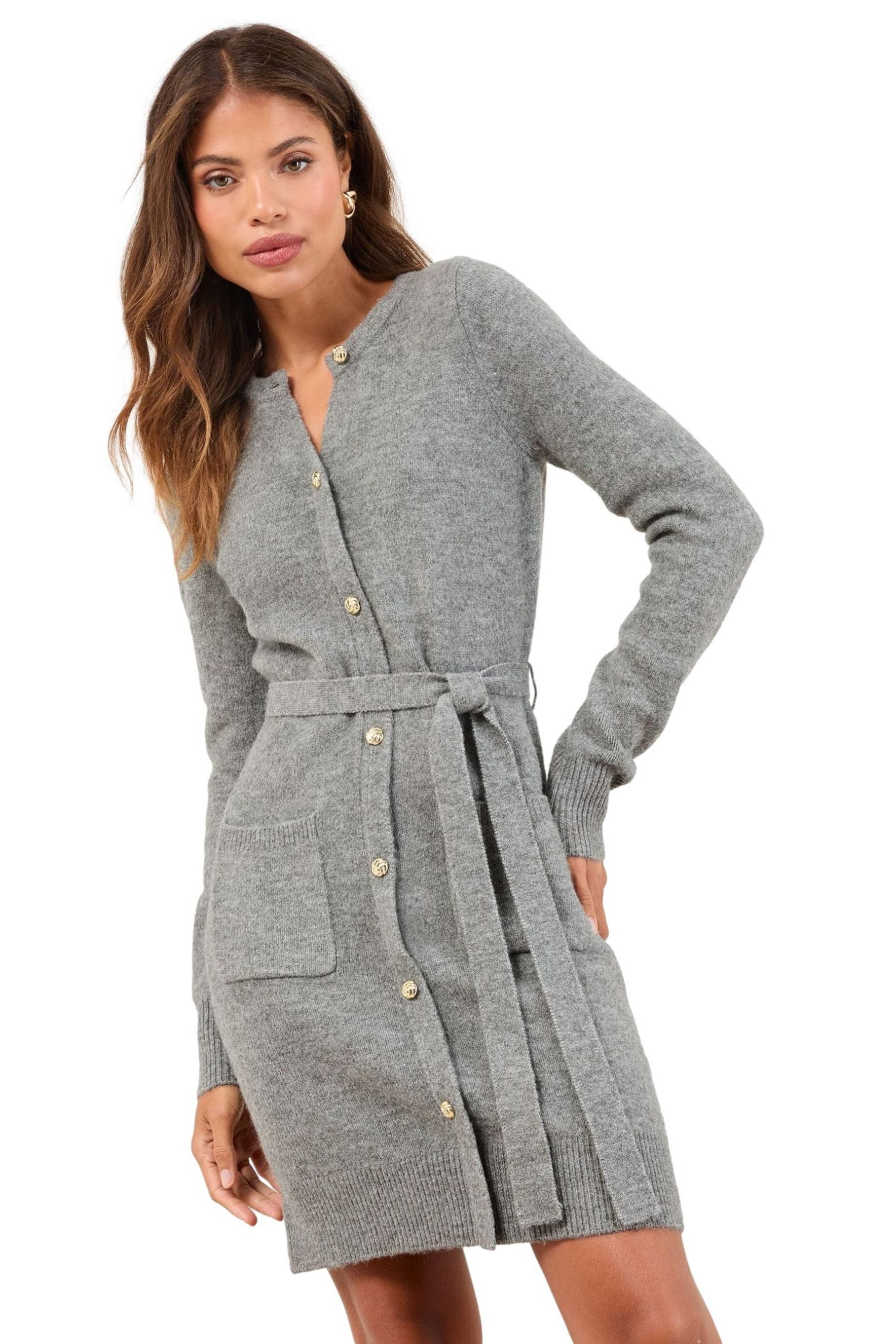 LIPSY Minikleid Lipsy Langärmliges Mini-Strickkleid mit Gürtel (1-tlg) günstig online kaufen