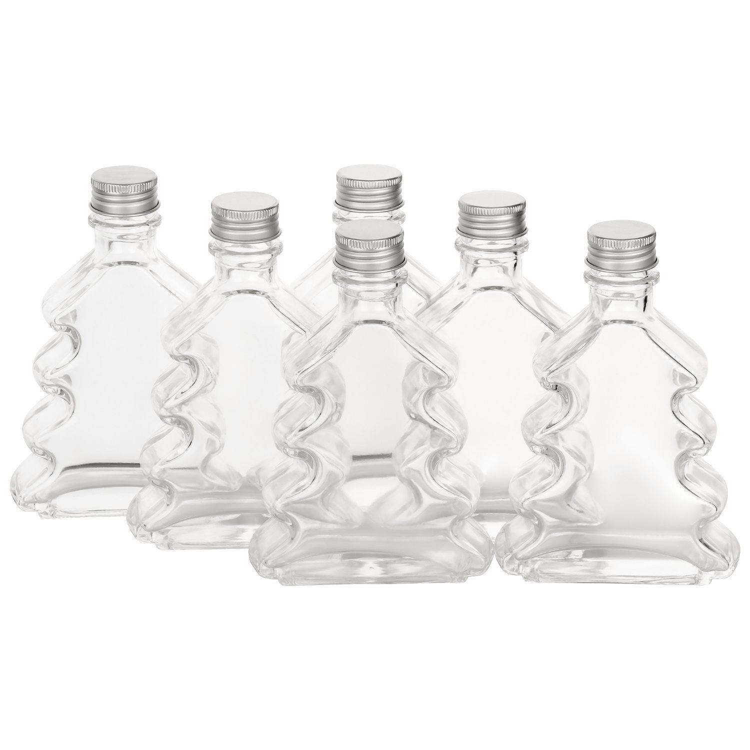 Kamelio Vorratsglas 6x Baumflasche 200ml leere Flasche zum Befüllen Likörflasche, Glas, (6)