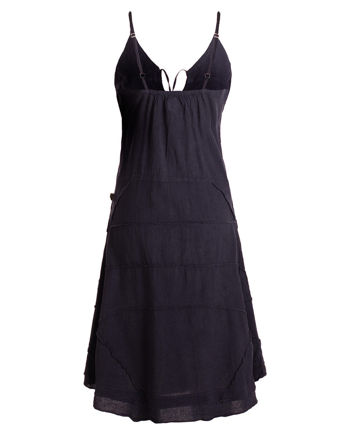 Vishes Sommerkleid Damen Kleid Handgewebt Baumwolle Spaghettiträger Schnüru günstig online kaufen