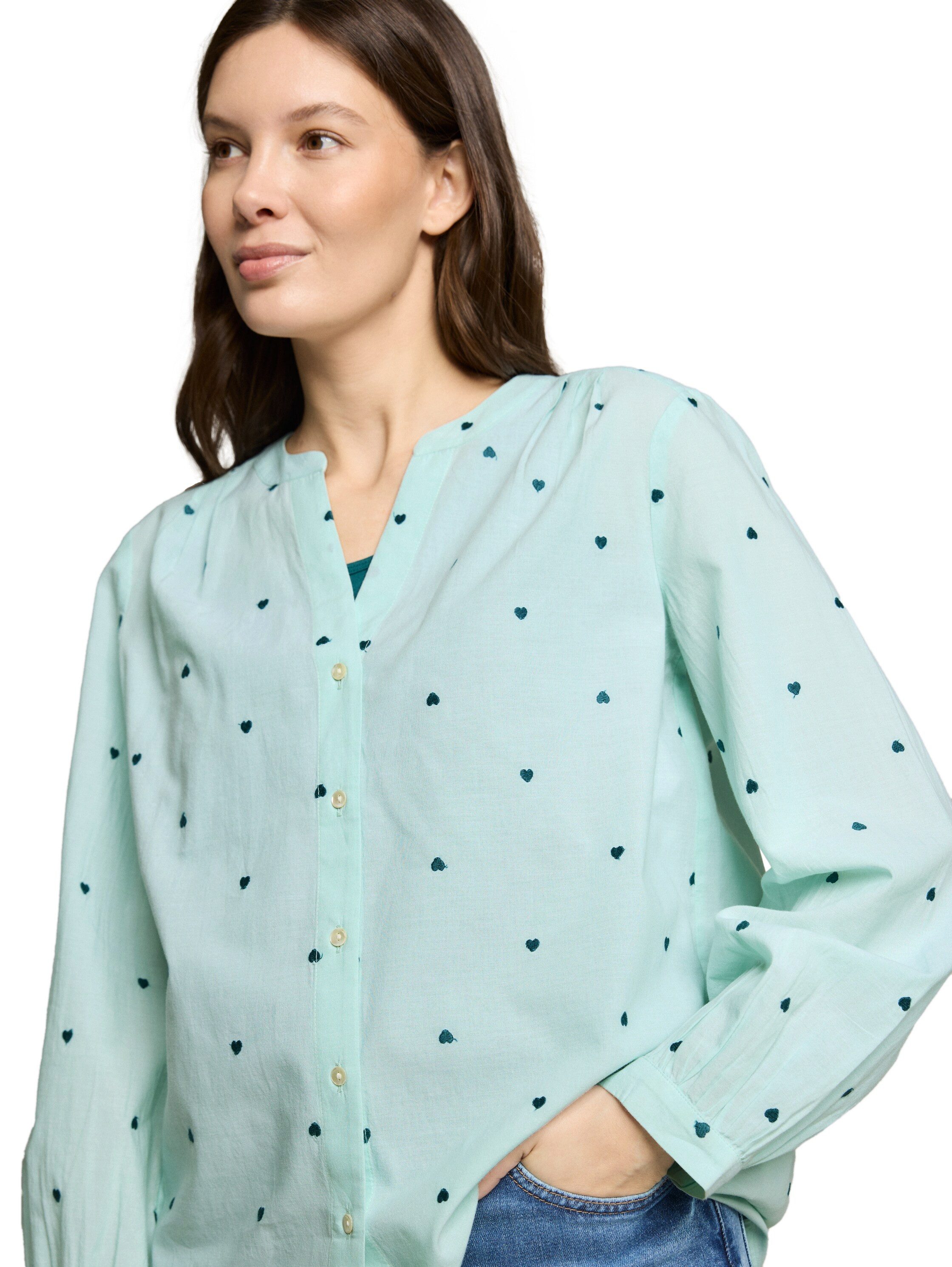 TOM TAILOR Klassische Bluse mit All-Over Print