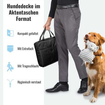 achilles Tier-Autoschondecke Reisedecke für Hunde, Hundedecke mit weichem Lammfell-Imitat
