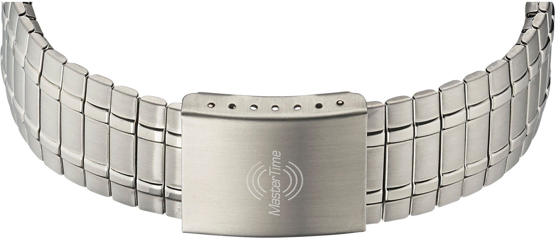MASTER TIME Funkuhr Basic MTGA-10489-32M, Armbanduhr, Quarzuhr, Herren, Datum, Leuchtzeiger, Flexband, Zugband