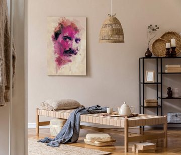 Sinus Art Leinwandbild Freddie Mercury Queen Porträt Abstrakt Kunst Musiklende 60x90cm Leinwandbild
