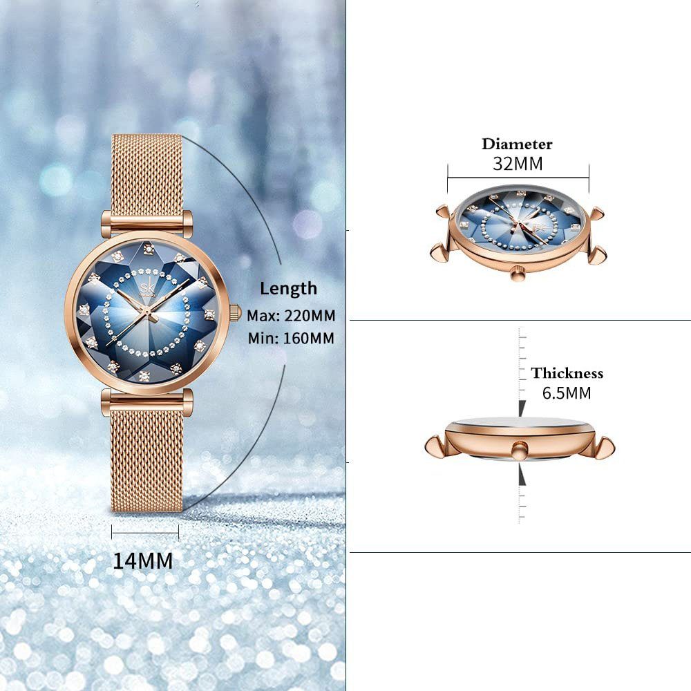 Quarzuhr Damen-Armbanduhr, Damenarmbanduhr,rosegold Haiaveng Kreative Elegant Simplicity