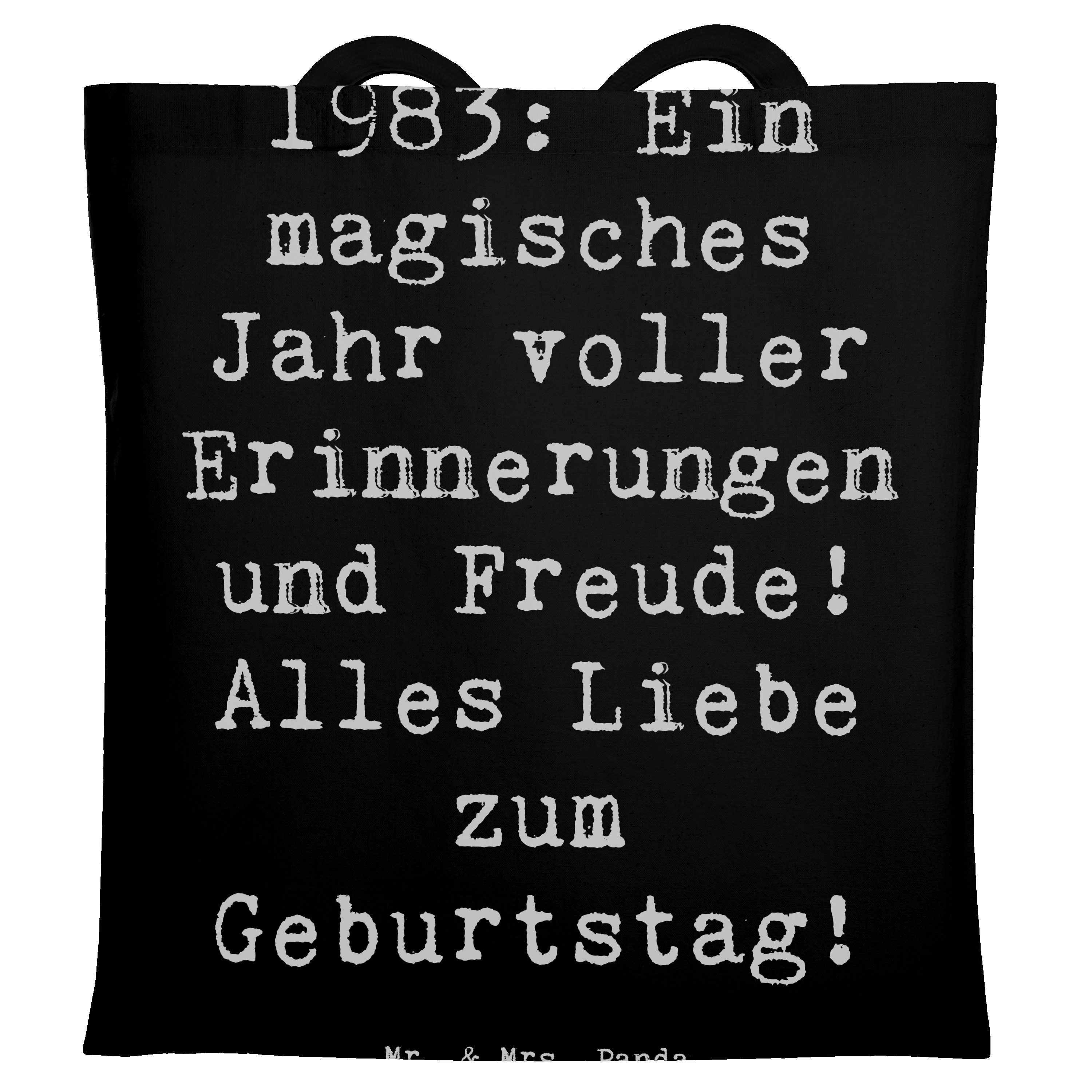 Tragetasche 1983 Geburtstagserinnerungen - Schwarz - Geschenk, Geburtstagsjahr 19