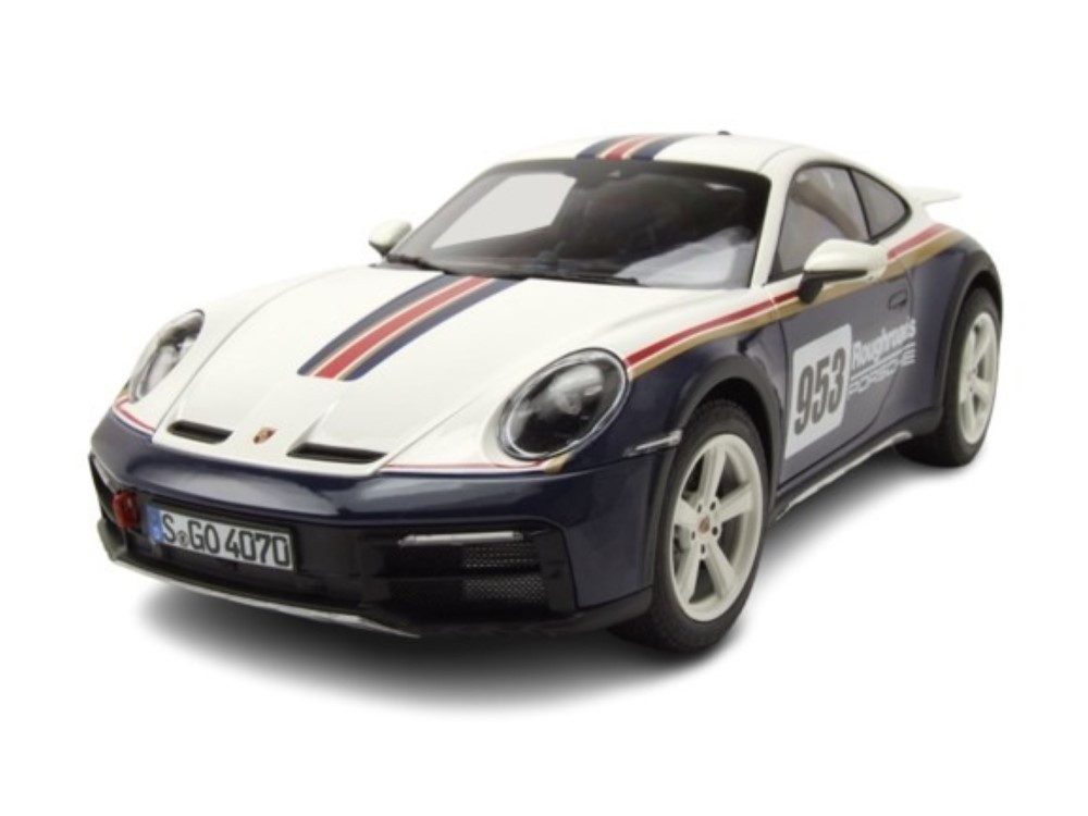 Modellauto Porsche 911 Dakar Roughroads 2022 blau weiß