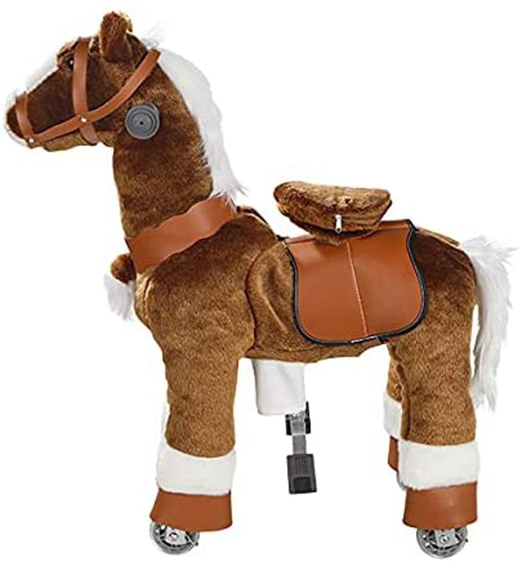 habeig Reitpferd »Reitpferd Kinder mit Rollen Spielzeug Pferd Plüschtier  braun Bremse Schaukelpferd lengbarer Kopf Pony« online kaufen | OTTO