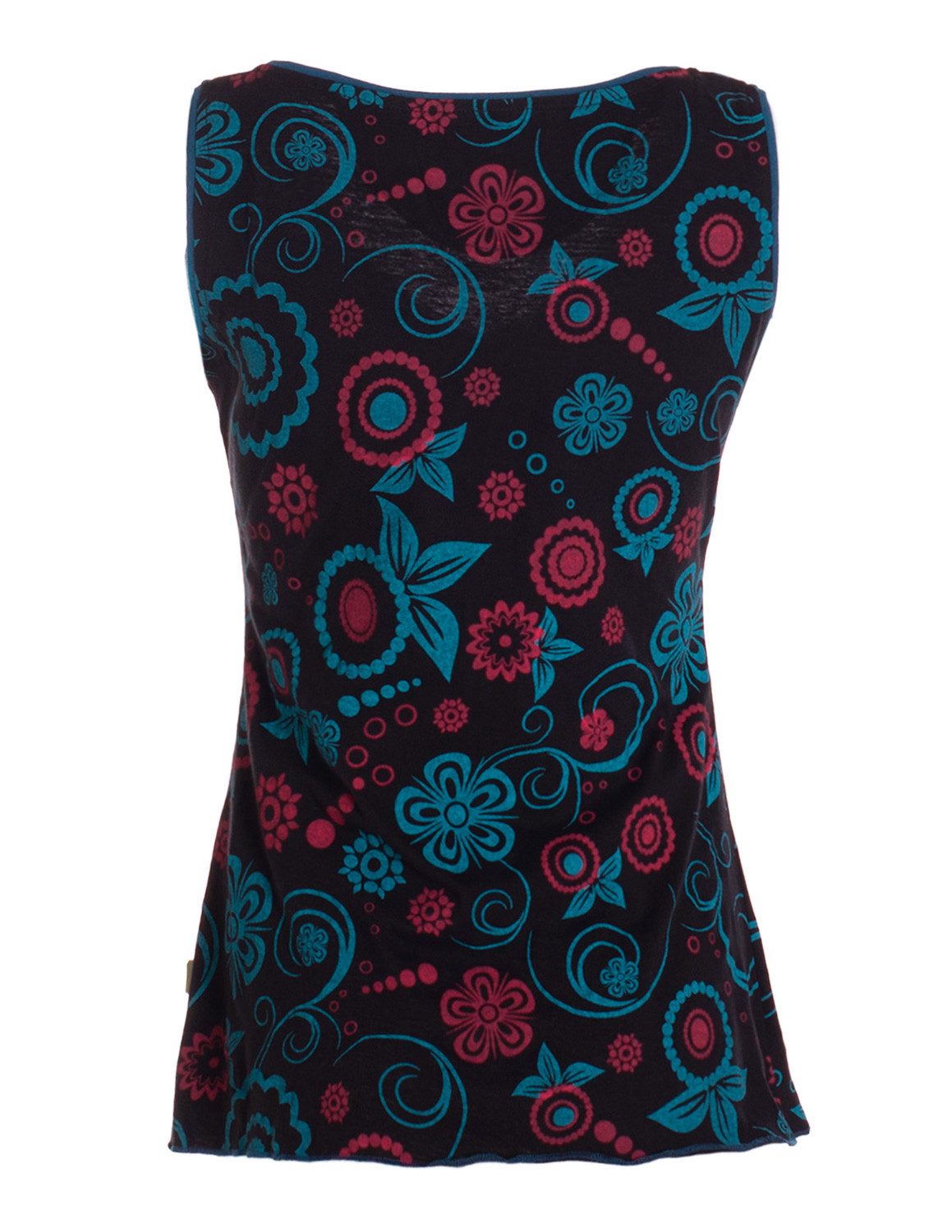 Vishes Shirttop Tanktop Damen Blumenprint V-Ausschnitt verstellbar Baumwolle Alternative Mode, Boho, Hippie, Ethno, Festival – Bild 4 von 5