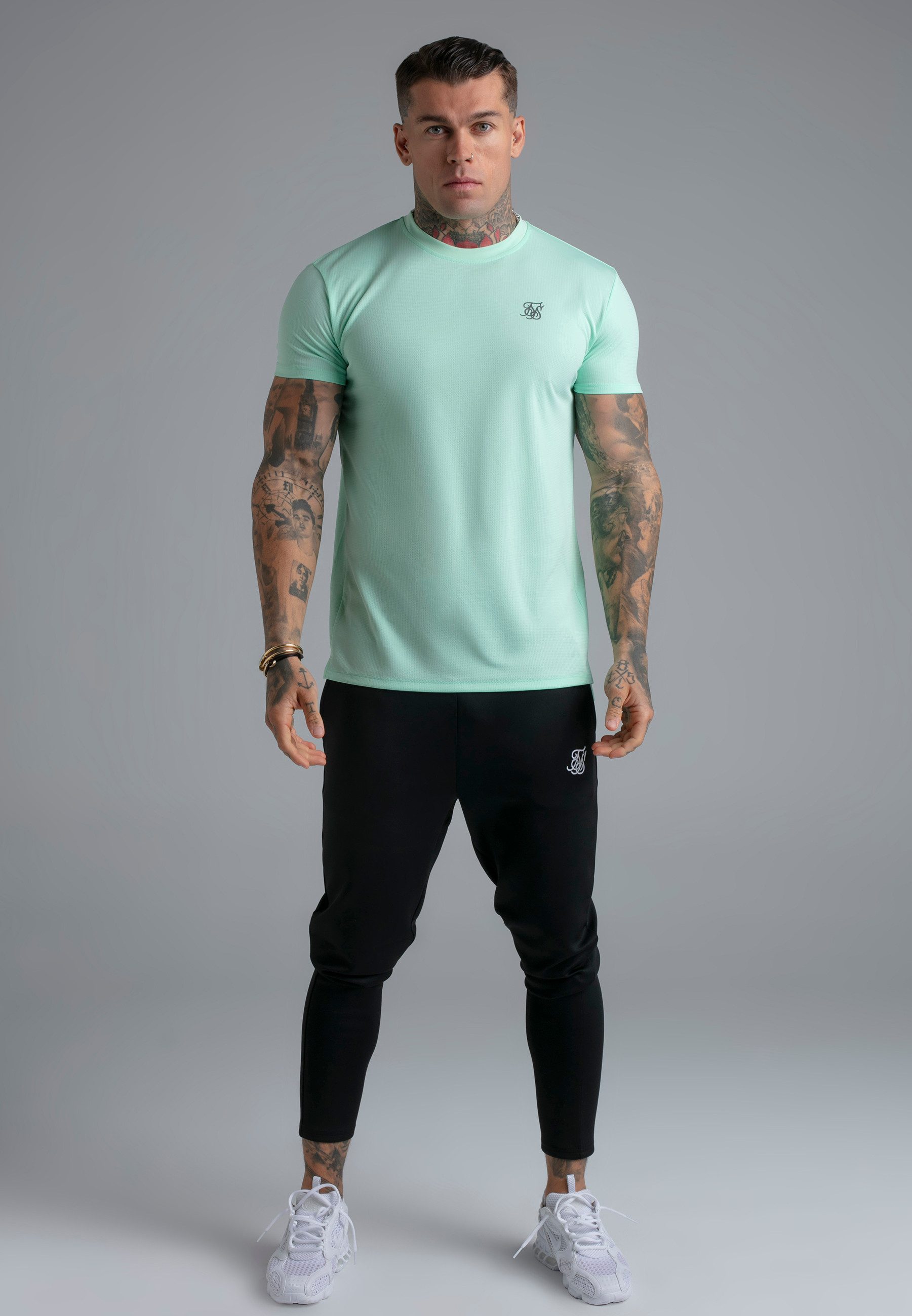 T-Shirt SikSilk Herren Teal Muscle Fit T-Shirt