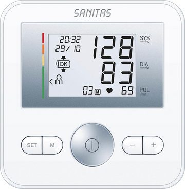 Sanitas Oberarm-Blutdruckmessgerät SBM 18, Vollautomatische Blutdruck- und Pulsmessung am Oberarm