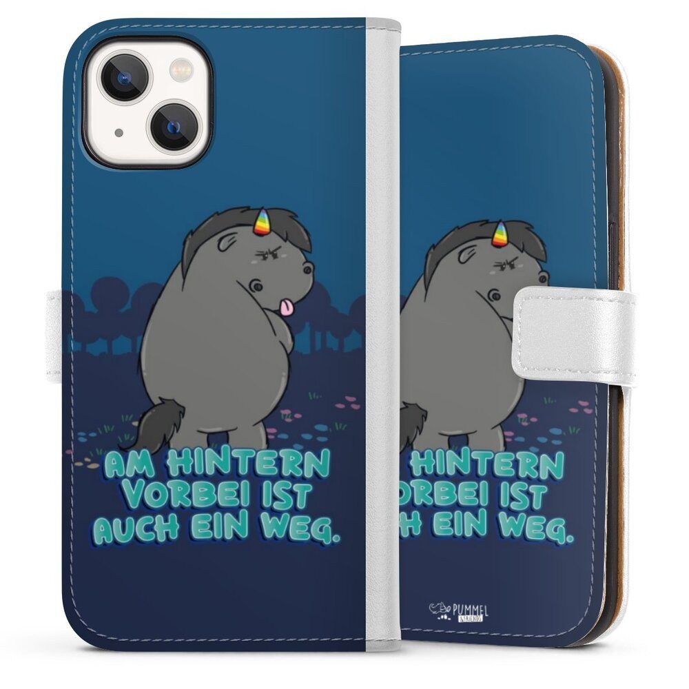 DeinDesign Handyhülle Grummeleinhorn am Hintern vorbei, Apple iPhone 13 Hülle Handy Flip Case Wallet Cover Handytasche Leder