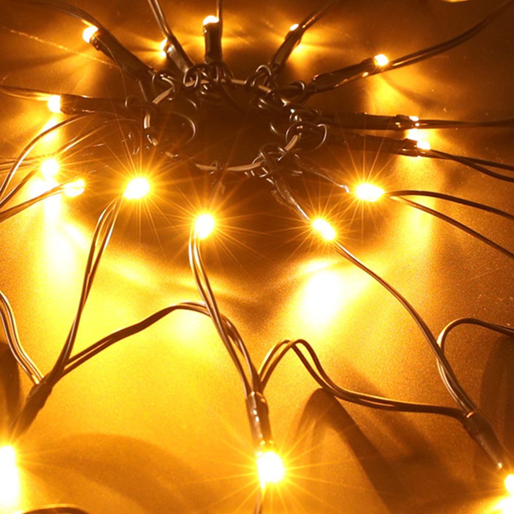 LED Spinnennetz Jormftte Lichterkette Dekolicht Halloween