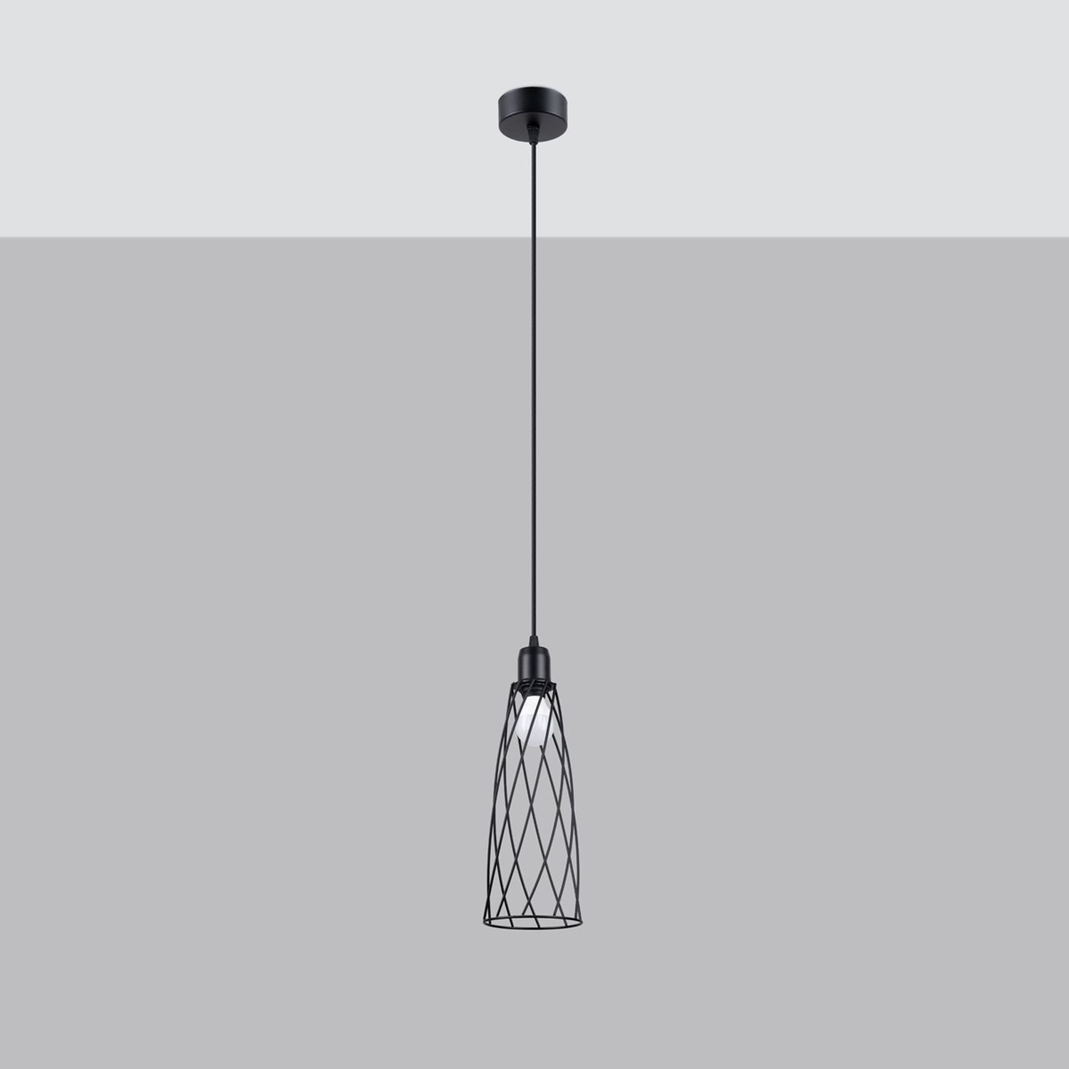 Licht-Erlebnisse Pendelleuchte FABIO, ohne Leuchtmittel, E14 Ø 12 cm H: max. 139 cm Frame Schirm rund Industrial Design