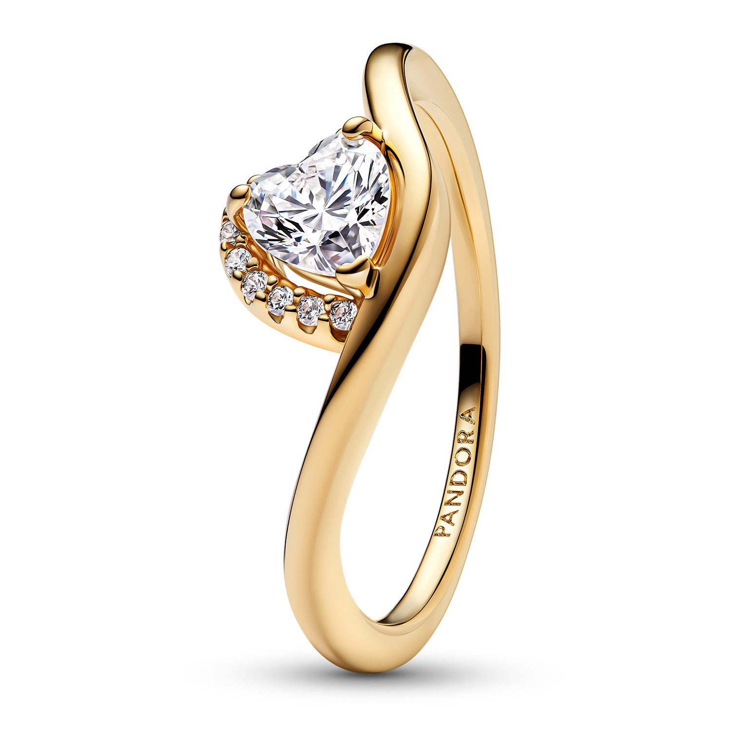 Pandora Fingerring Welliges Herz Goldfarben günstig online kaufen