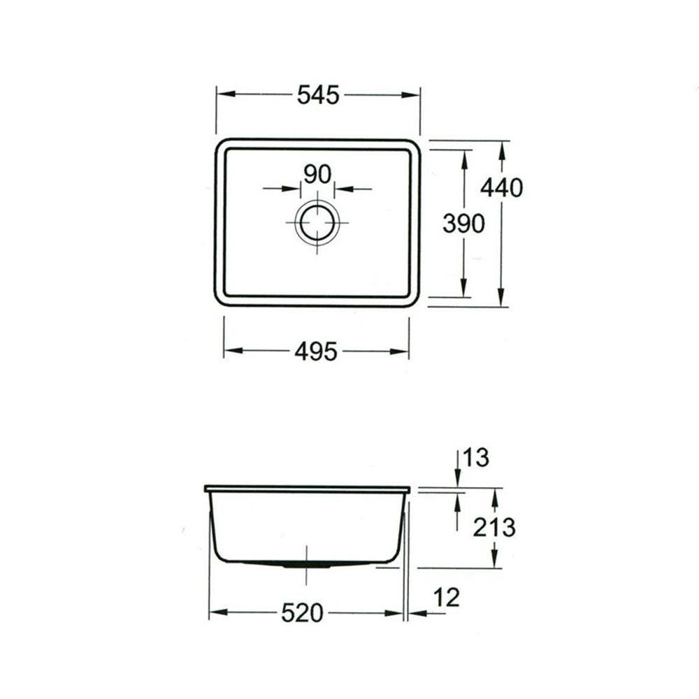 60 Unterbauspüle Küchenspüle Villeroy & & Classicline Subway SU, 54,5/44 Villeroy Boch i4 Boch cm Graphit