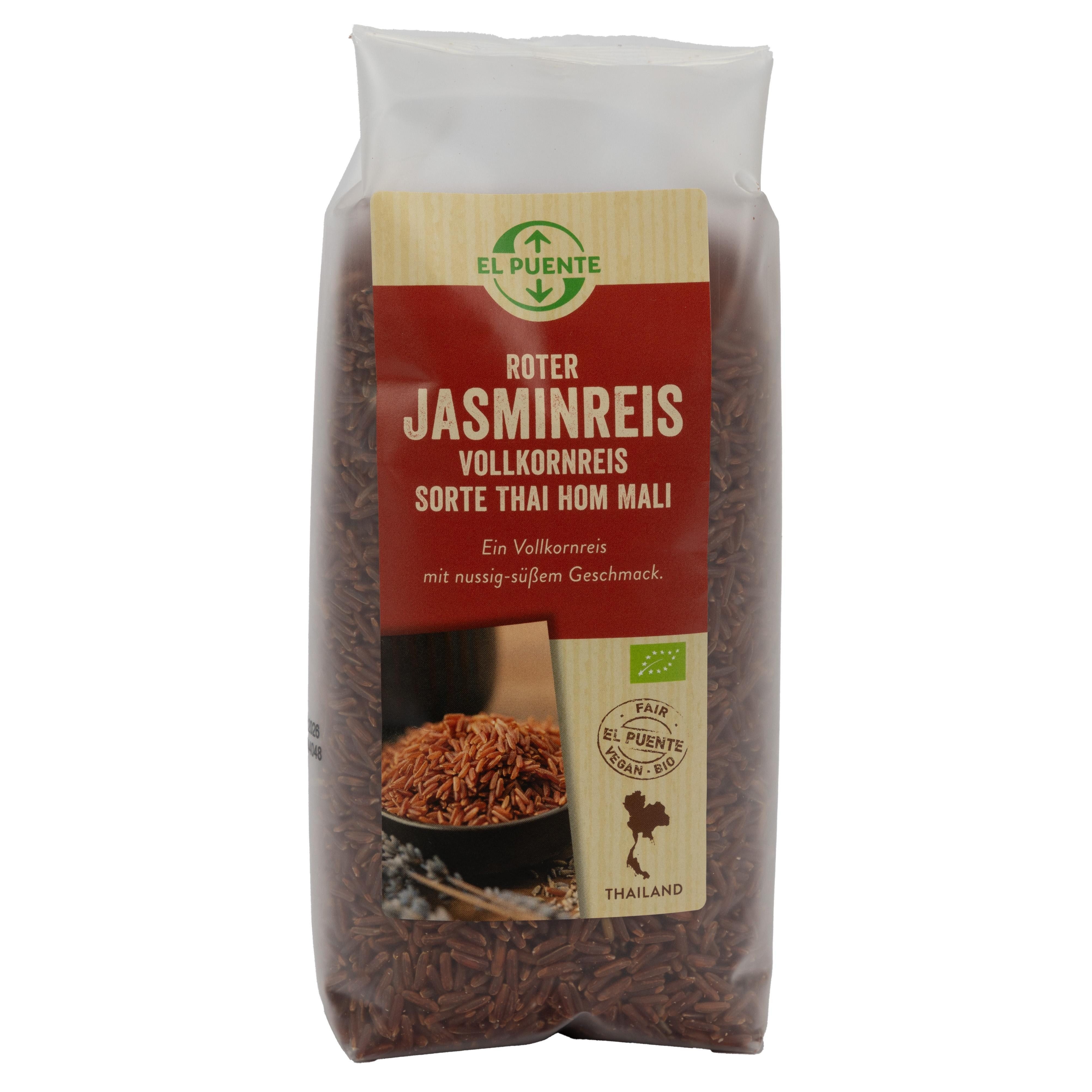 El Puente Reis Roter Jasminreis - Bio-Vollkornreis, Fair Trade, Vegan, Bio, Fair Trade