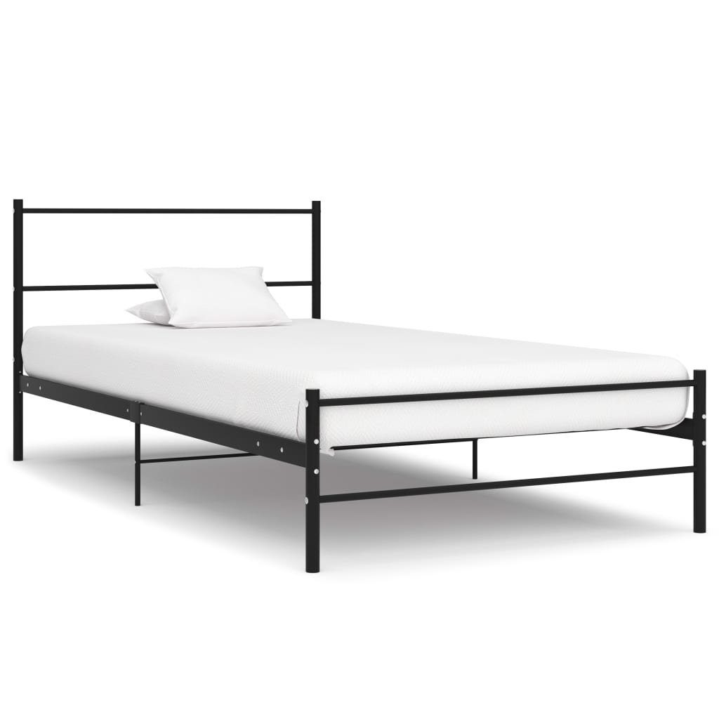 furnicato Bettgestell Metallbettgestell Schwarz 205x97x83,5 cm für Matratze 90x200 cm (1-tlg), Stabiles Einzelbett mit Lattenrost für ein erholsames Schlafzimmer