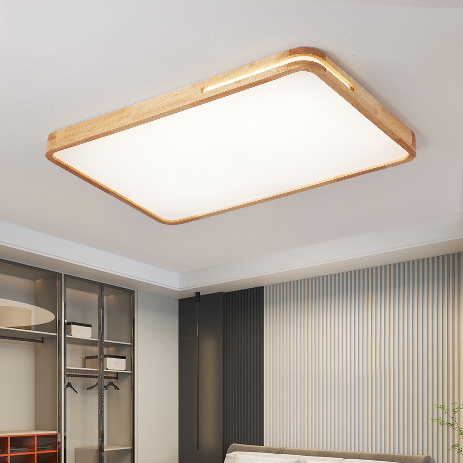 style home Deckenleuchte Holz LED Deckenlampe, günstig online kaufen