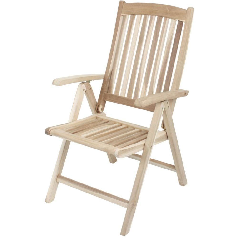 Harms Import Hochlehner aus Teak unbehandelt in holzfarben. Abmessungen (LxBxH) 98x58x106 cm